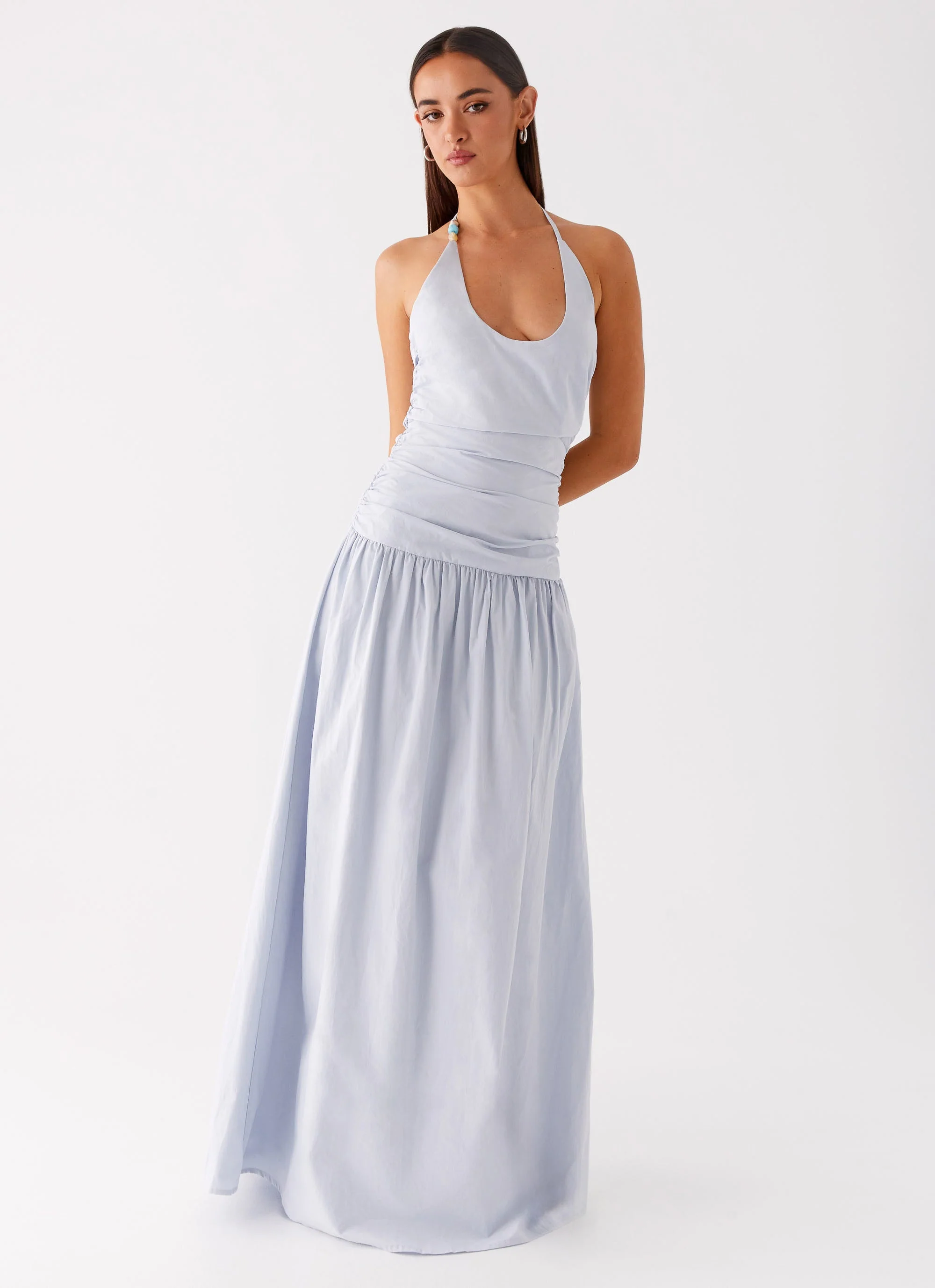 Cristina Halter Maxi Dress - Cornflower Blue - Image 5