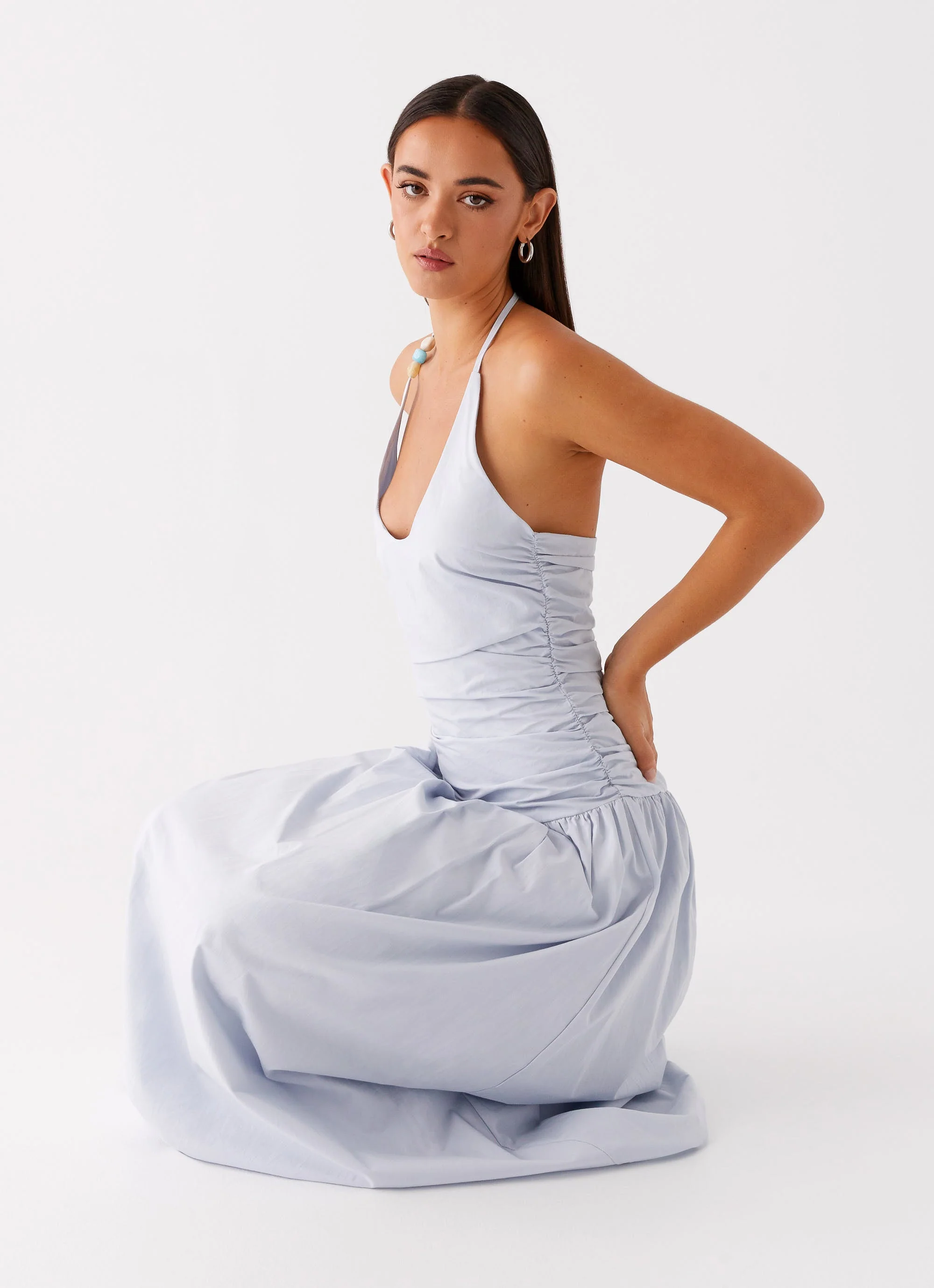 Cristina Halter Maxi Dress - Cornflower Blue - Image 6