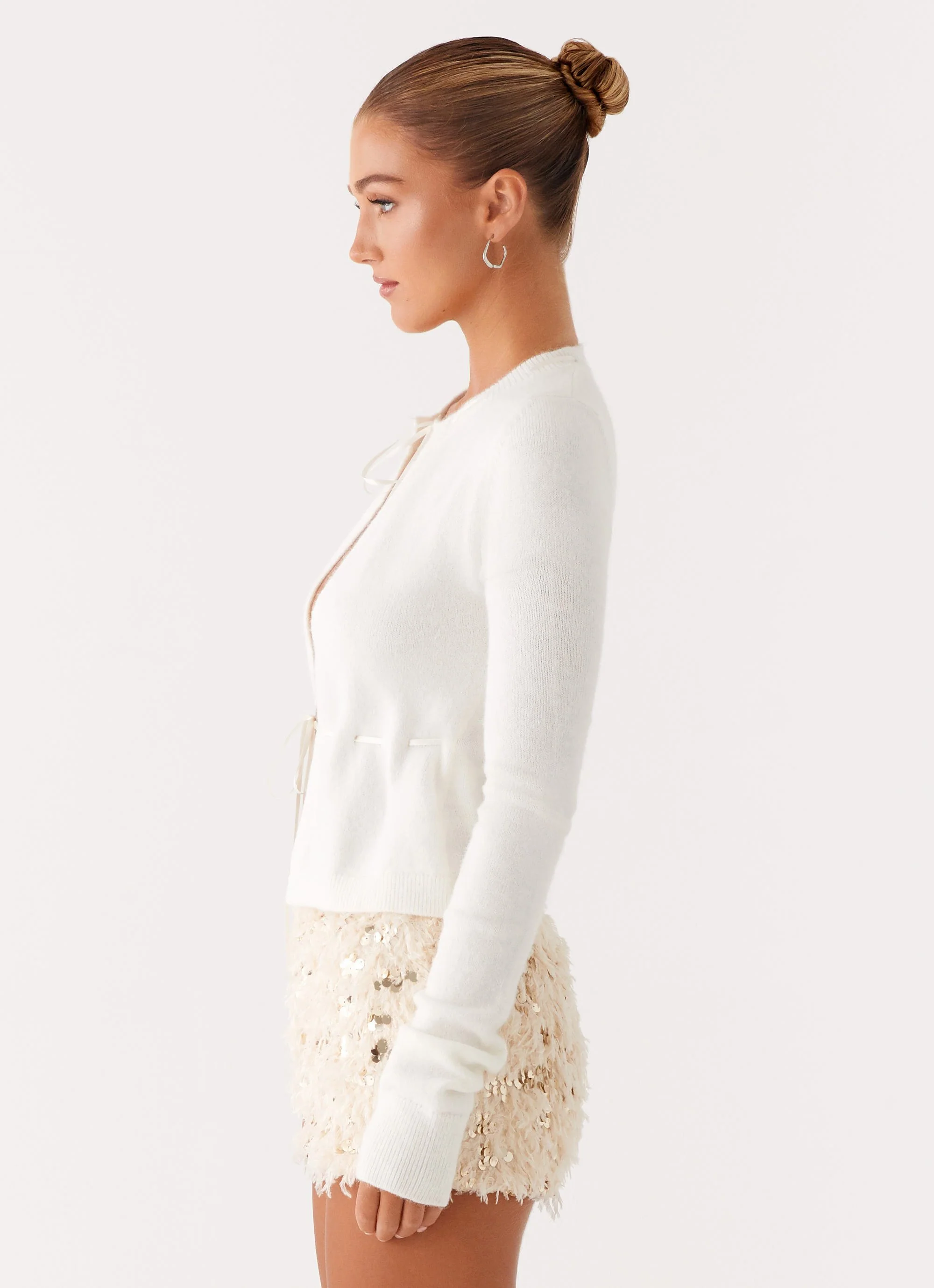 Crush Knit Top - White - Image 4