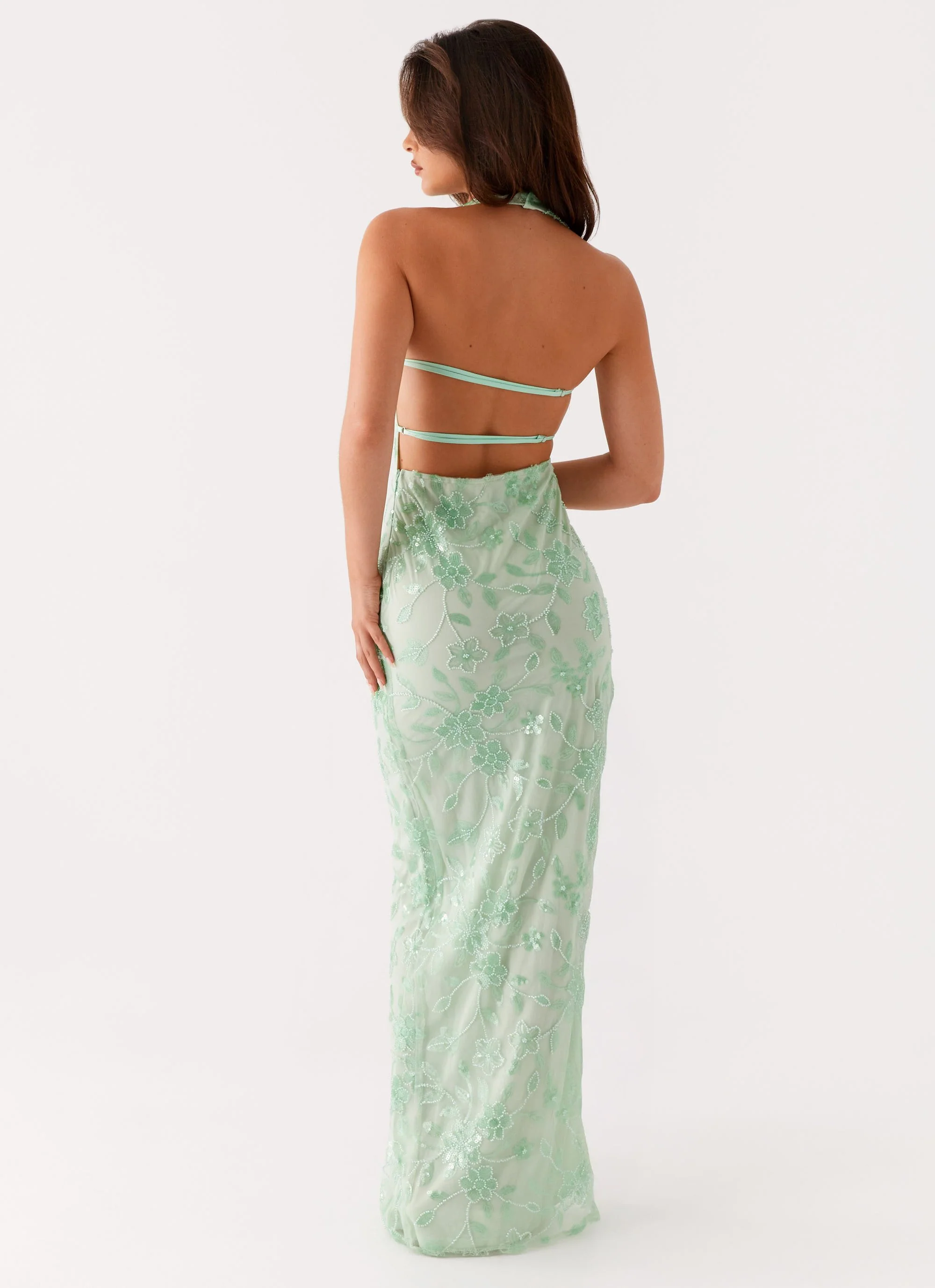 Cydney Beaded Maxi Dress - Sage - Image 5