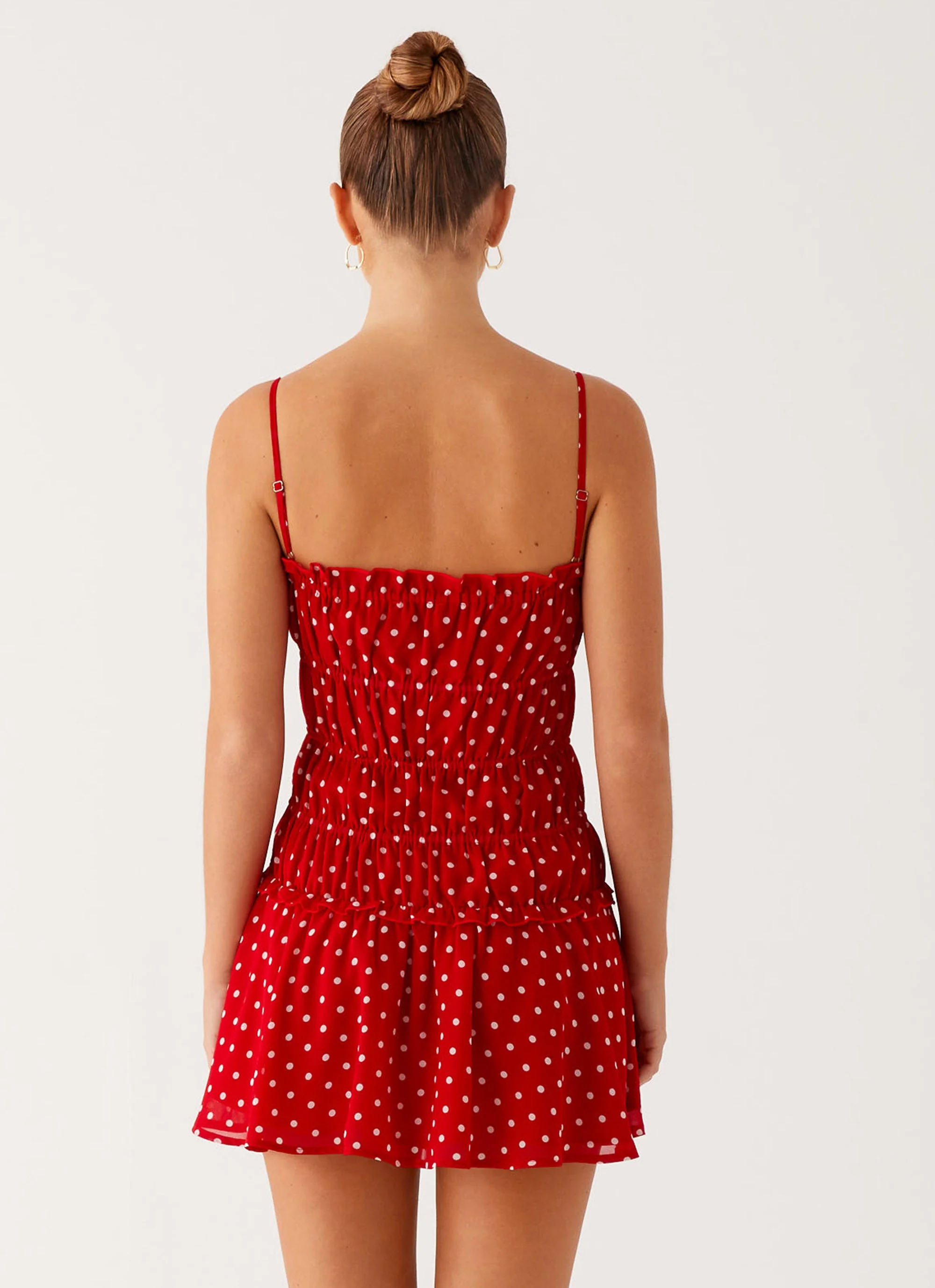 Cynlee Mini Dress - Red Polka Dot - Image 4