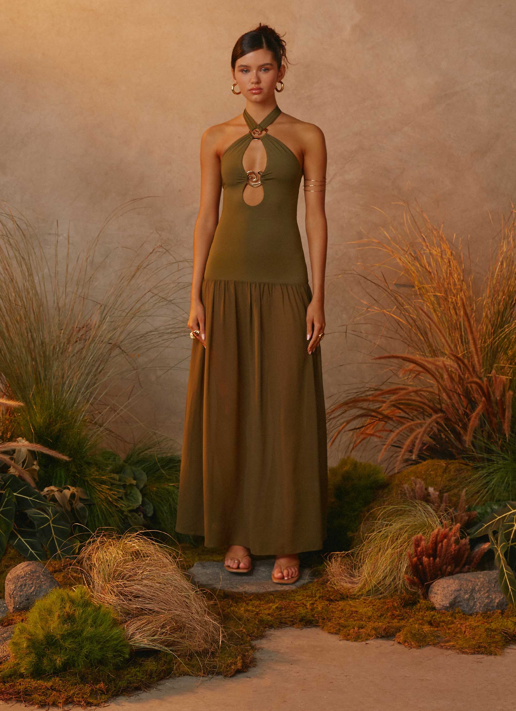 Cypress Kiss Maxi Dress - Khaki - Image 4