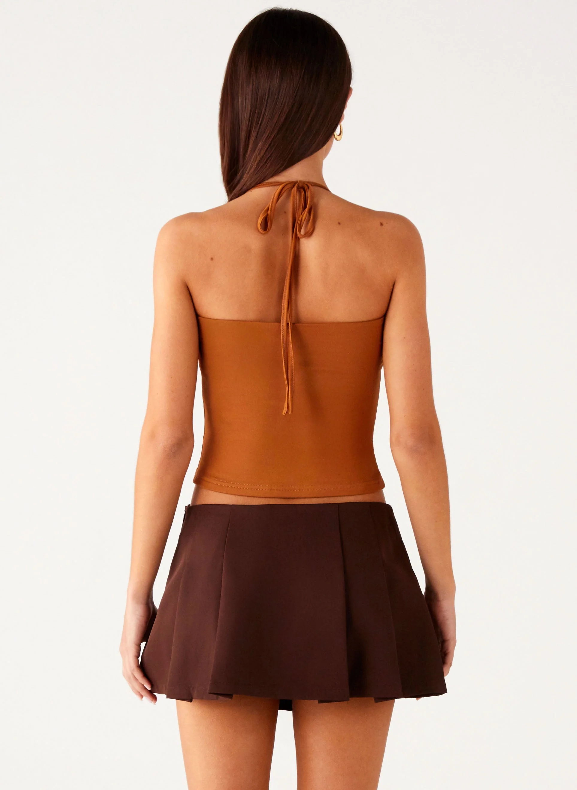 Dalia Dusk Pleated Mini Skirt - Chocolate - Image 5