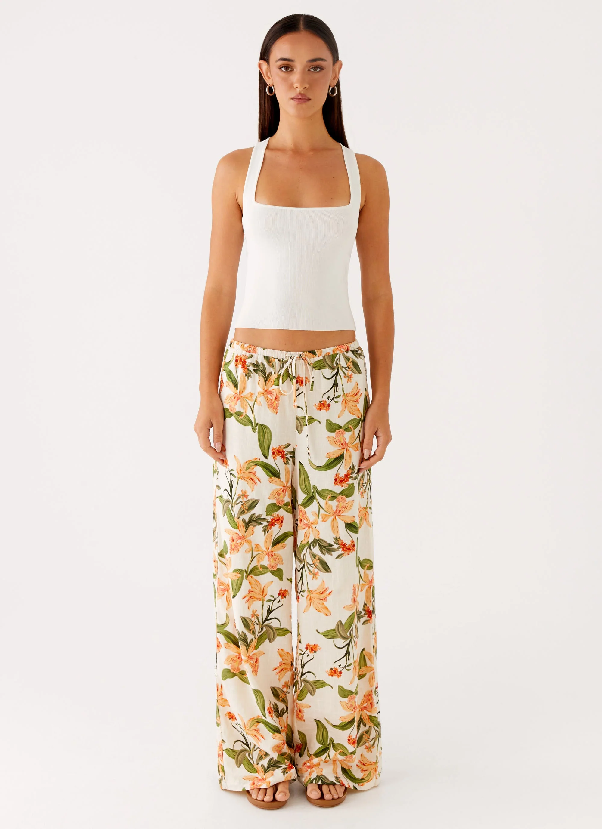 Dalida Linen Pants - Floral Print - Image 2