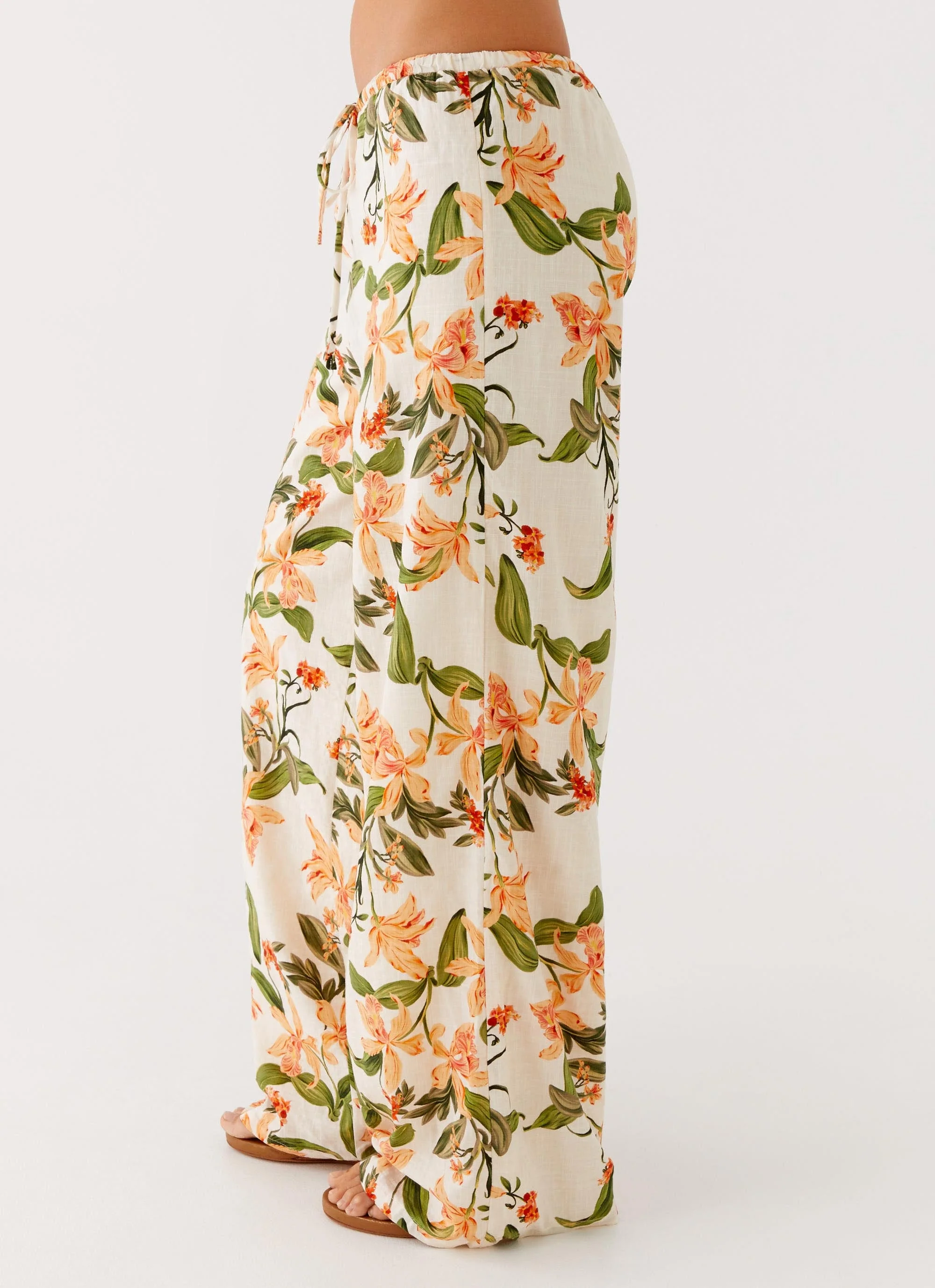 Dalida Linen Pants - Floral Print - Image 5