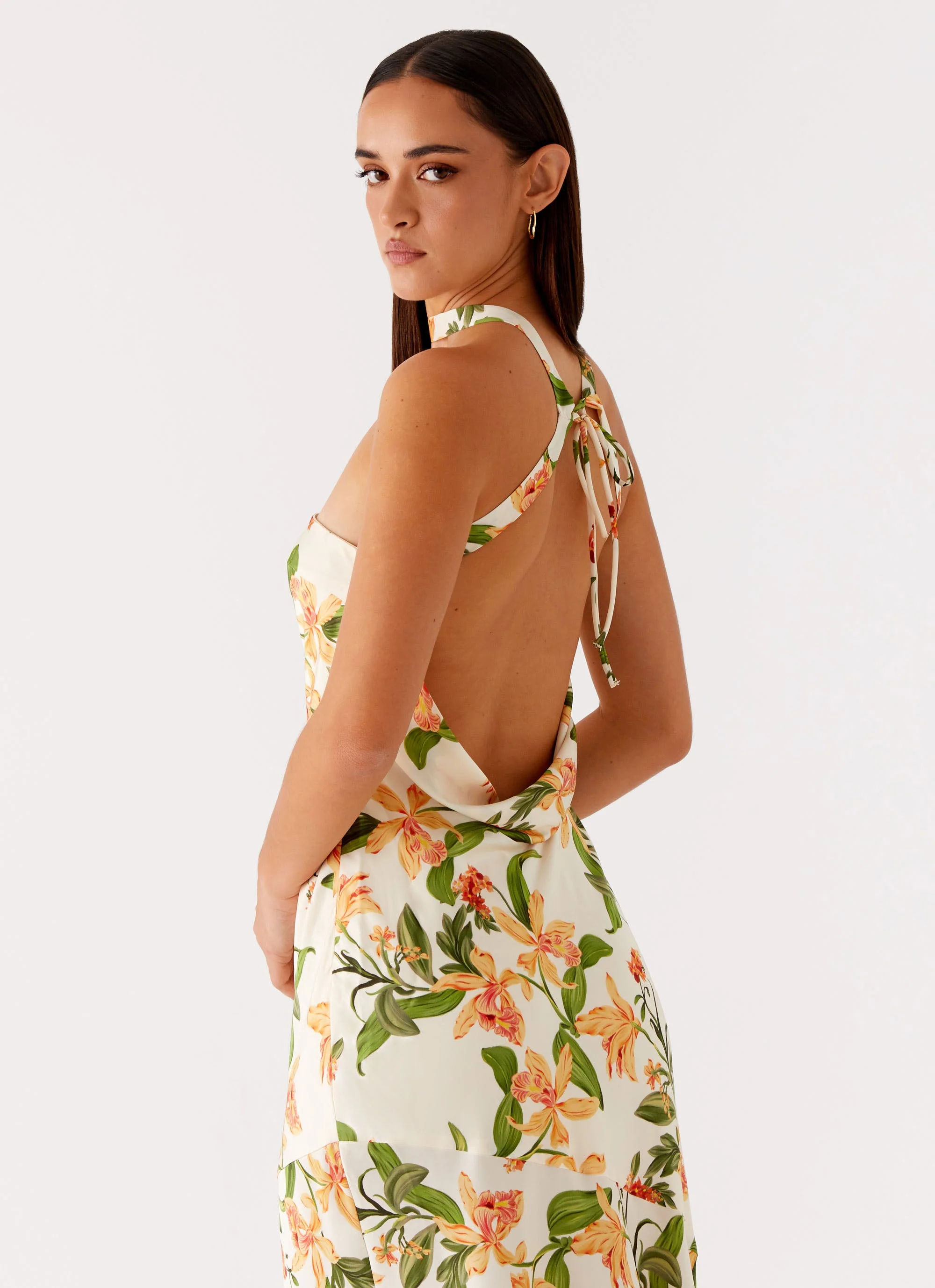 Damali Satin Maxi Dress - Floral Print - Image 2