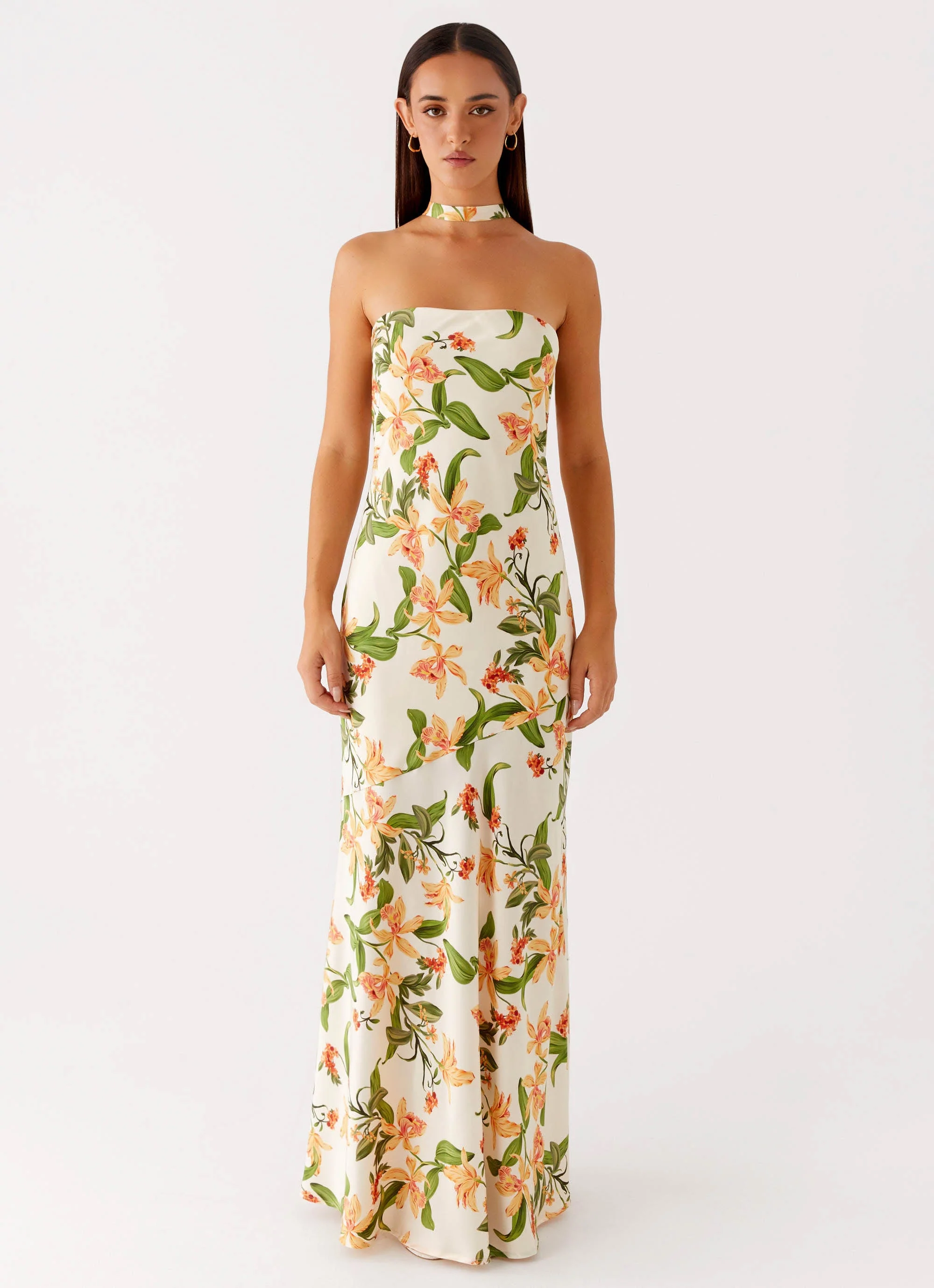 Damali Satin Maxi Dress - Floral Print - Image 5