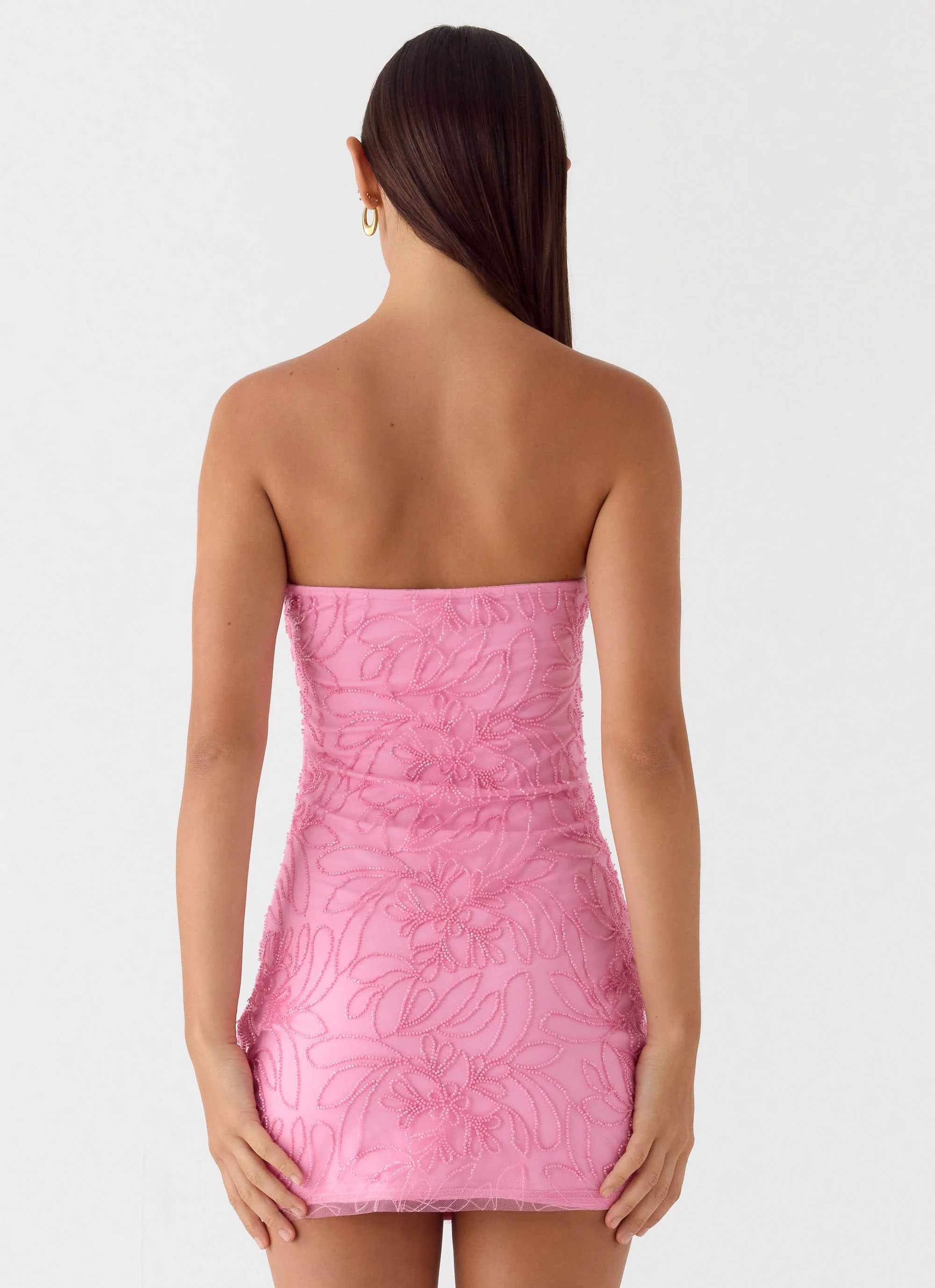 Dangerous Kind Beaded Mini Dress - Pink - Image 3