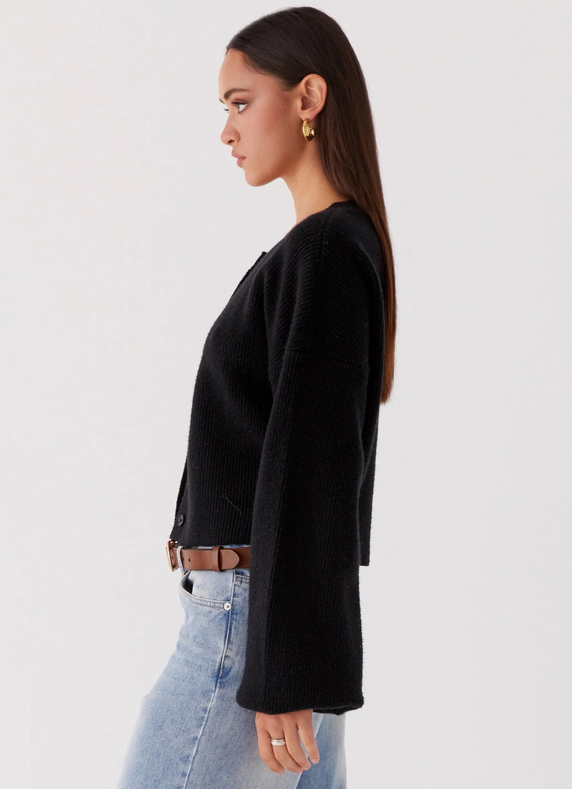 Daphne Knit Cardigan - Black - Image 3