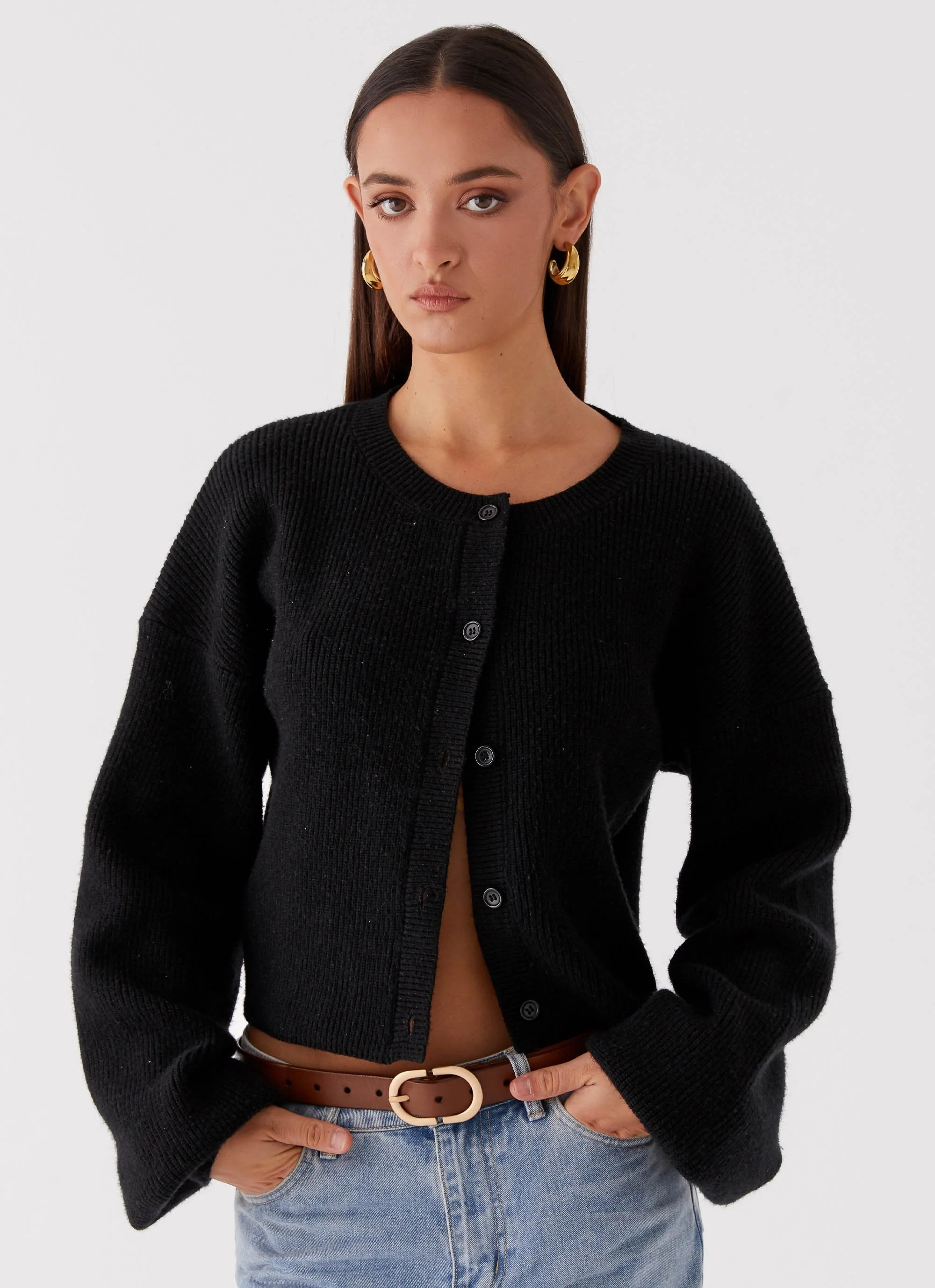 Daphne Knit Cardigan - Black - Image 5