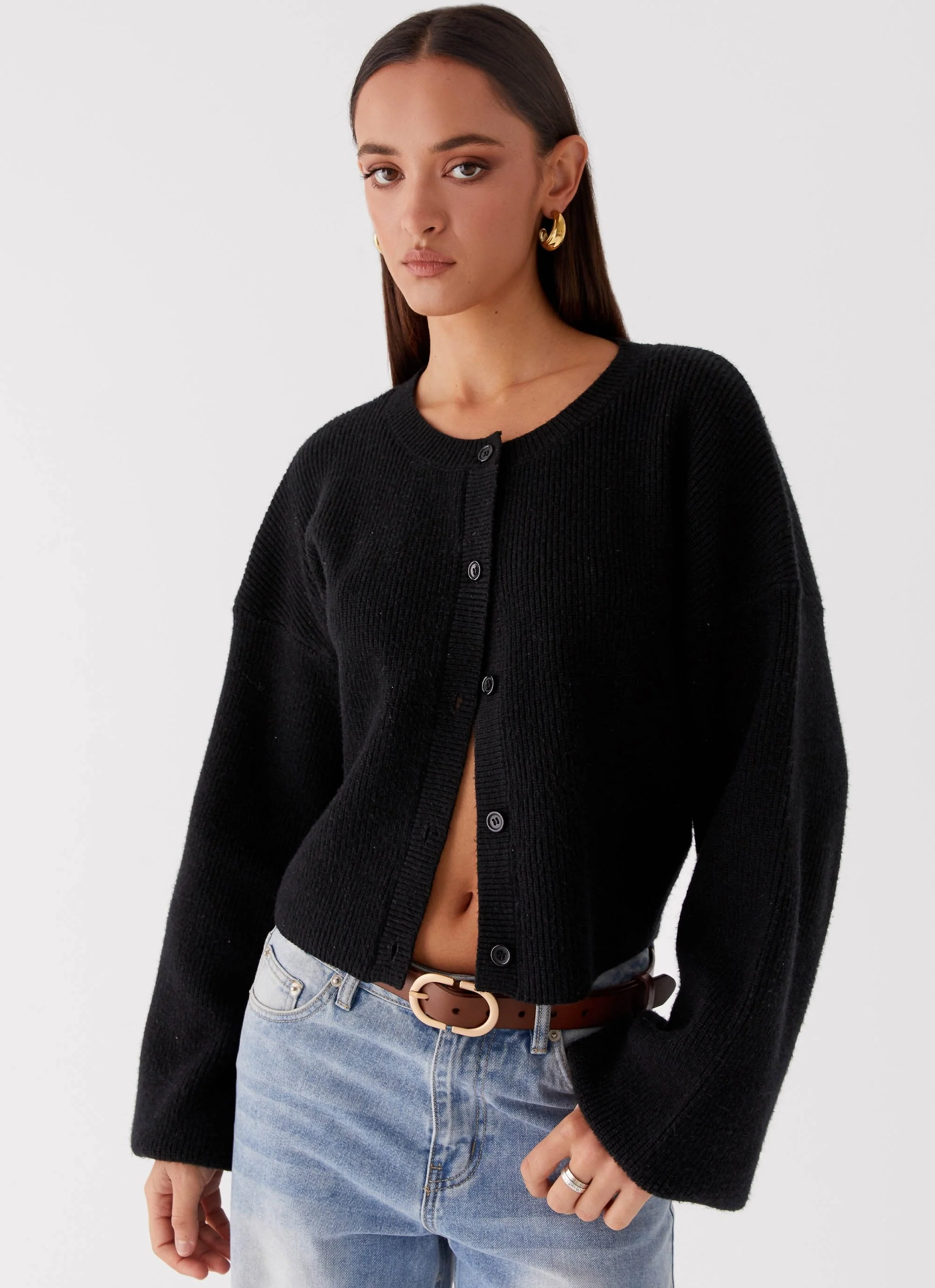 Daphne Knit Cardigan - Black - Image 6