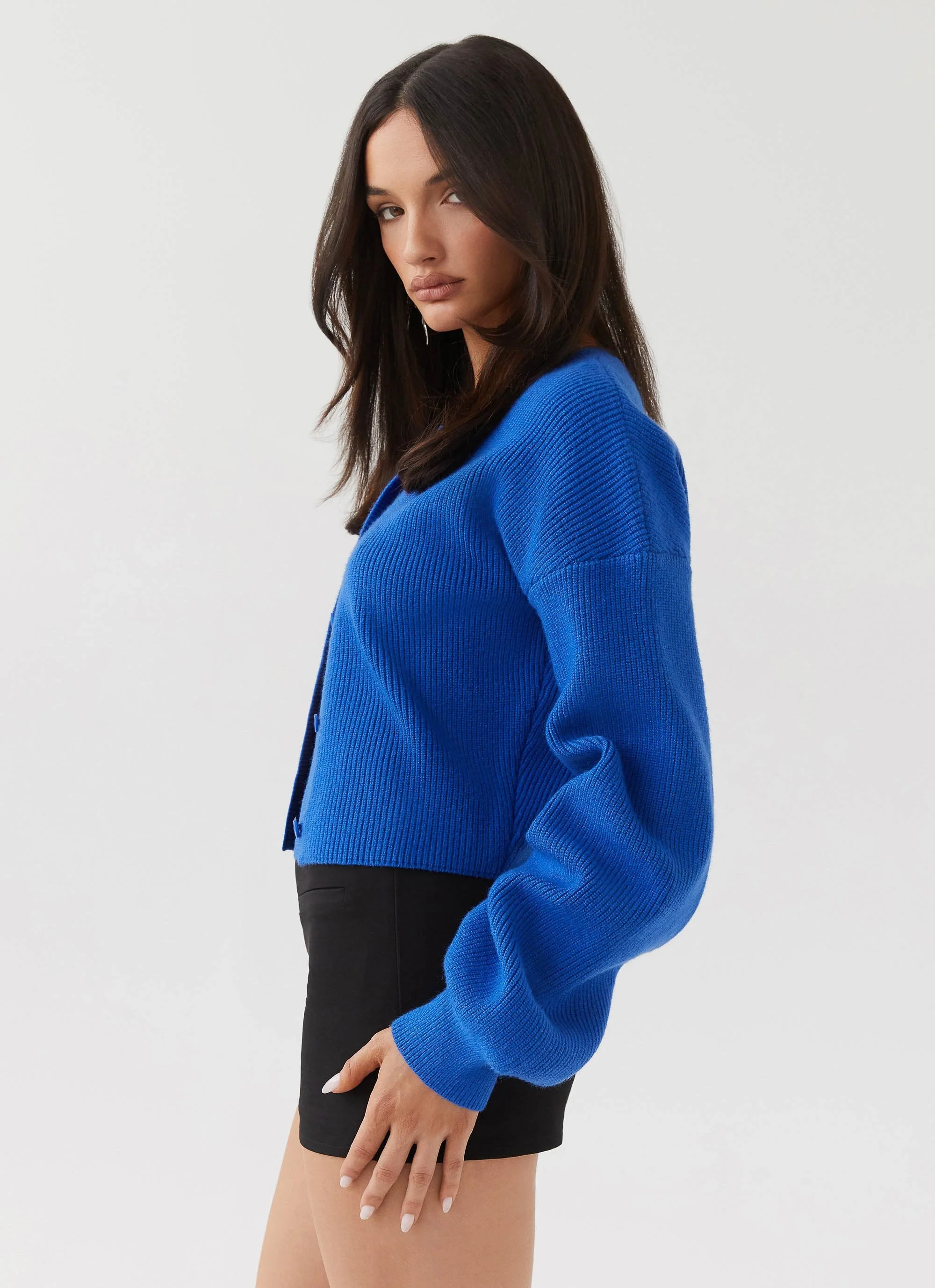 Daphne Knit Cardigan - Cobalt - Image 3