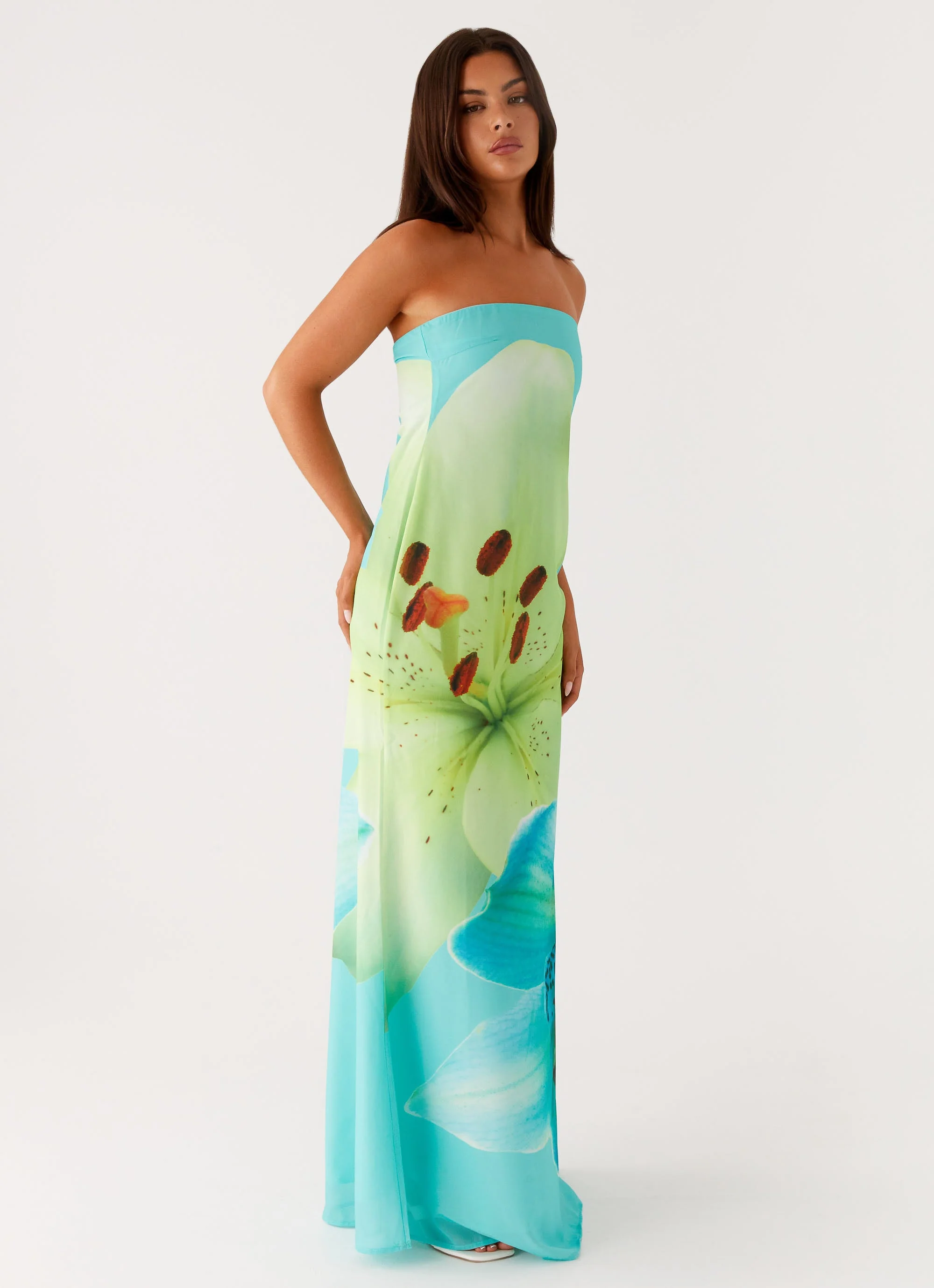 Darcy Maxi Dress - Turquoise Floral - Image 5