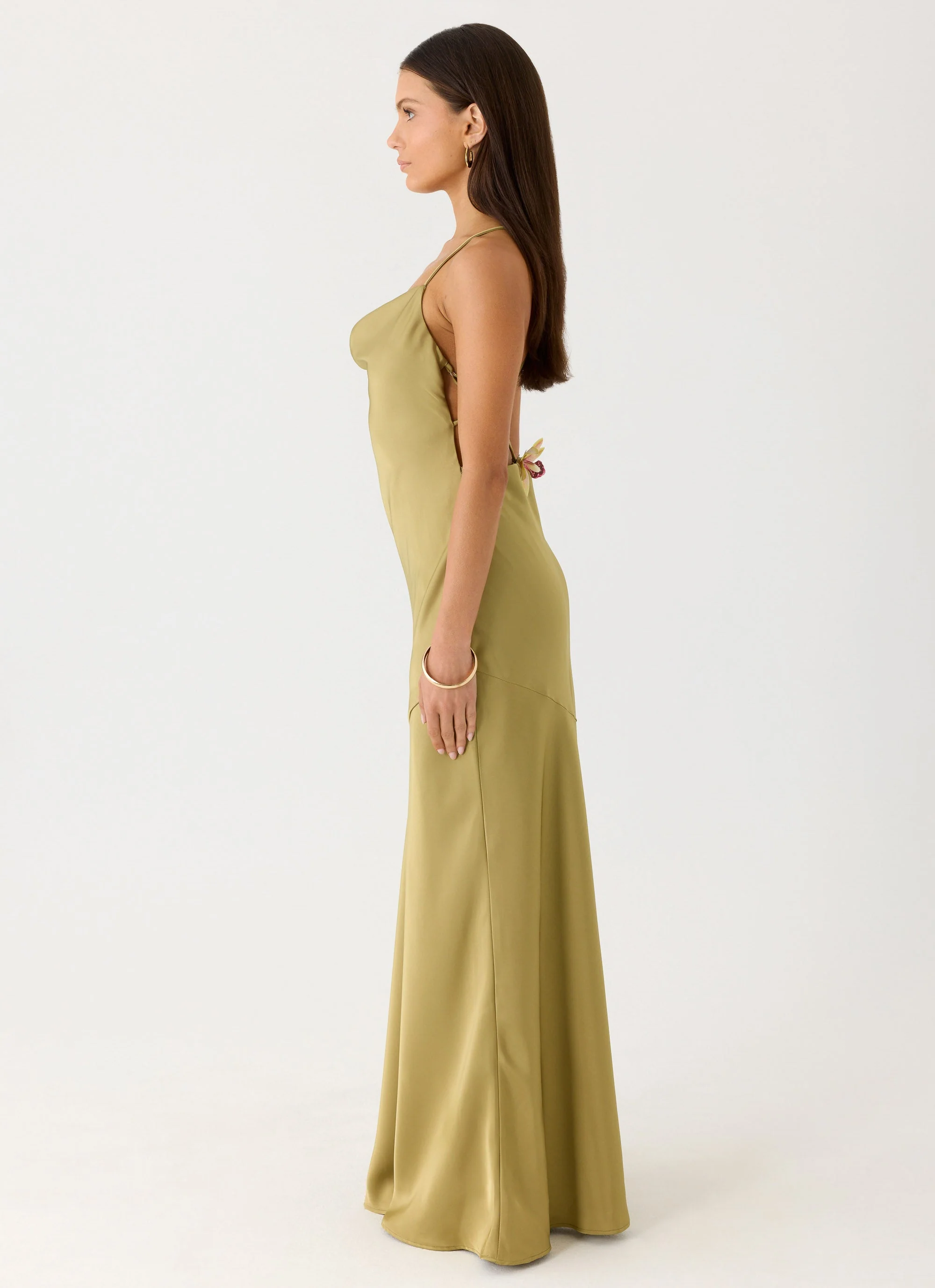 Darius Maxi Dress - Green Olive - Image 3