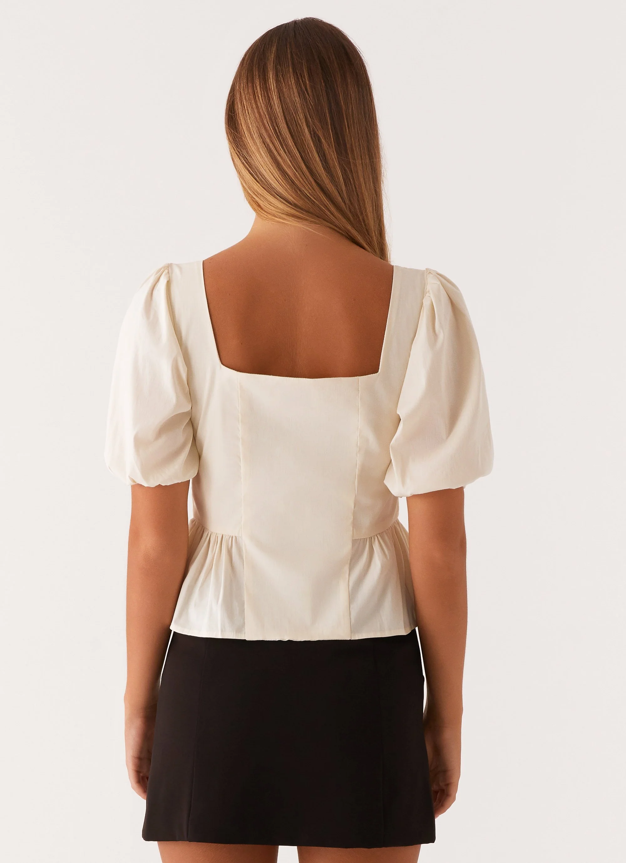 Dawson Puff Sleeve Top - White - Image 4