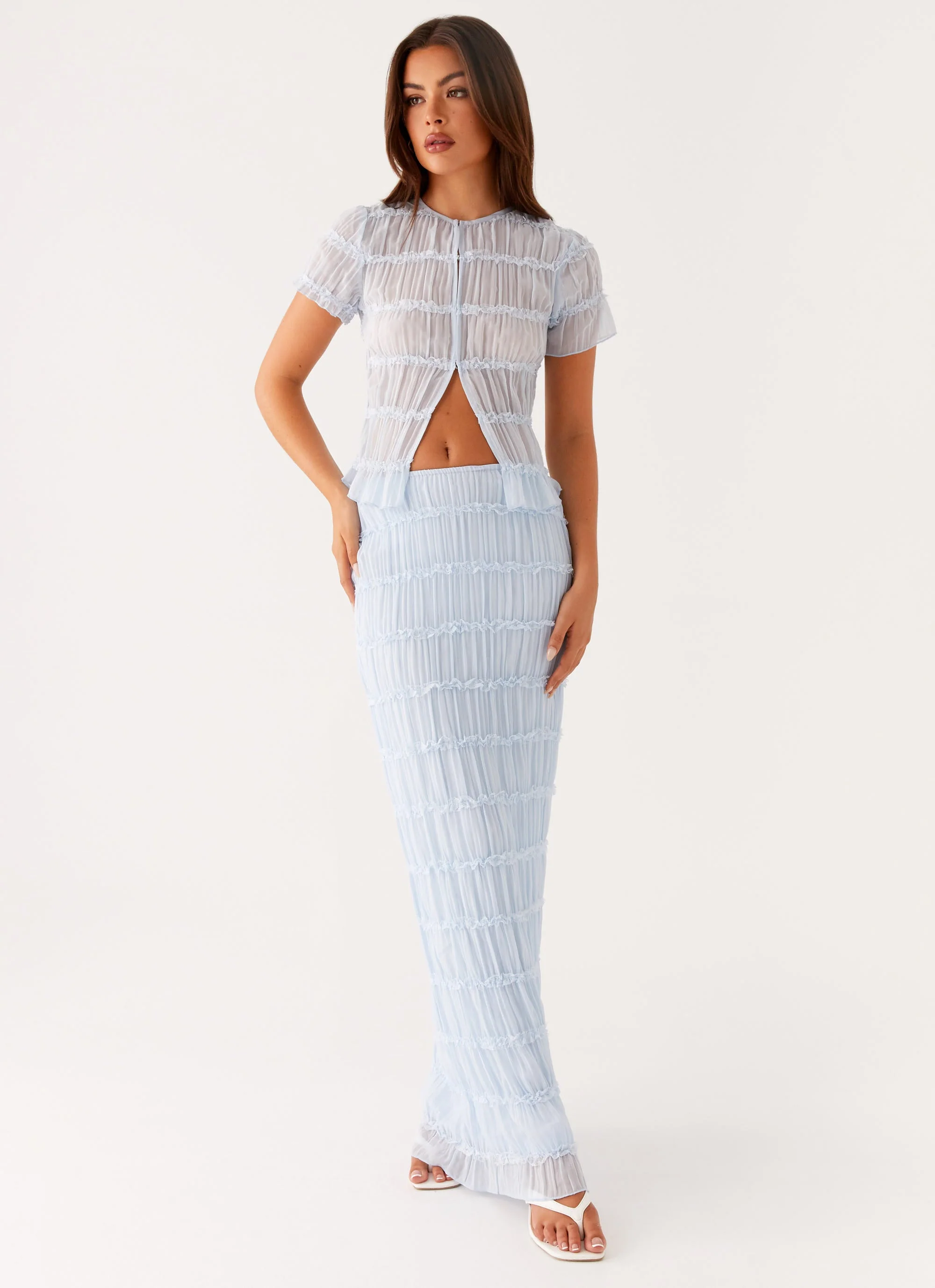 Daydreaming Low Rise Maxi Skirt - Blue - Image 6