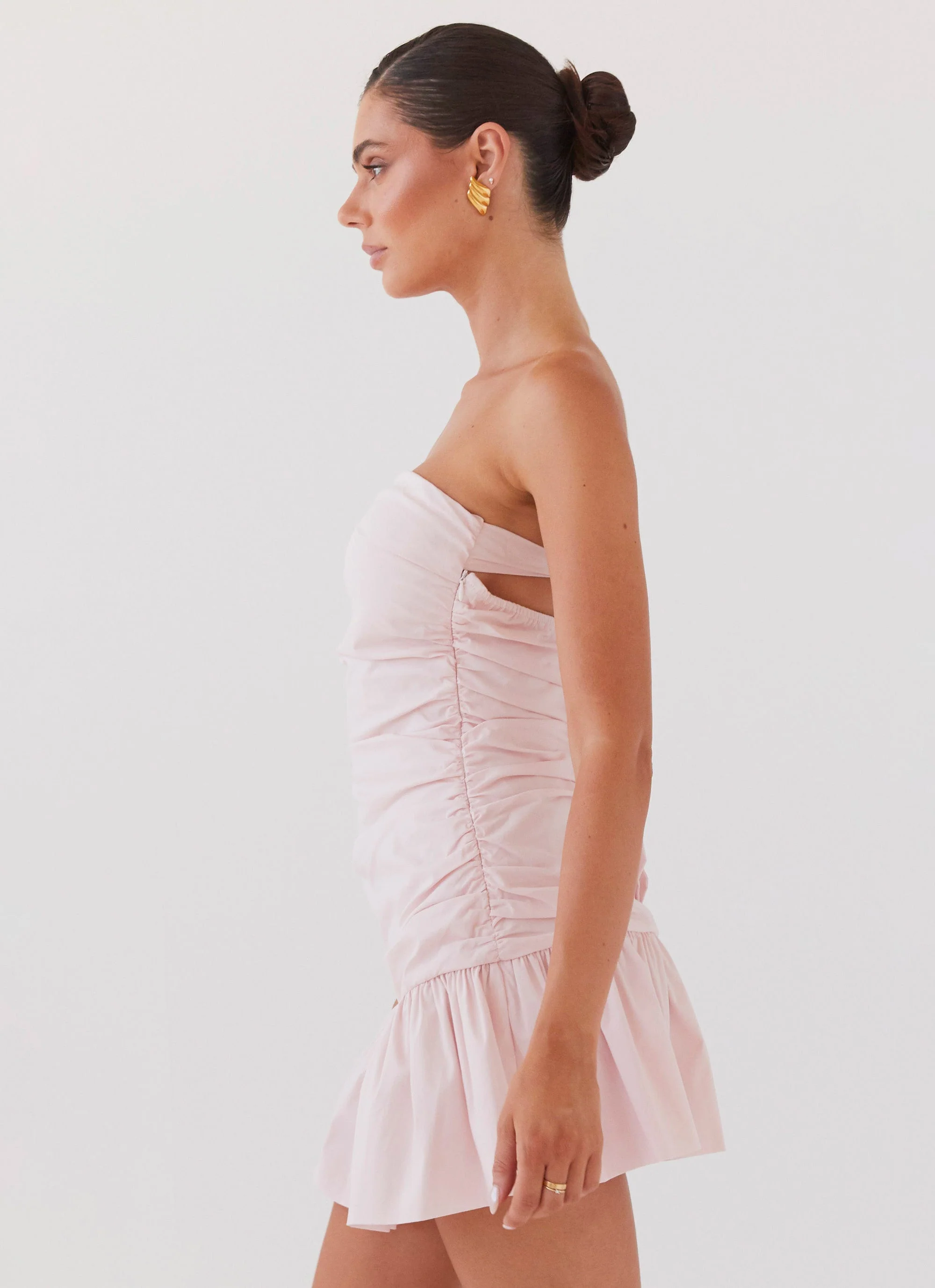 Dear Taylor Ruched Mini Dress - Pink Cloud - Image 3