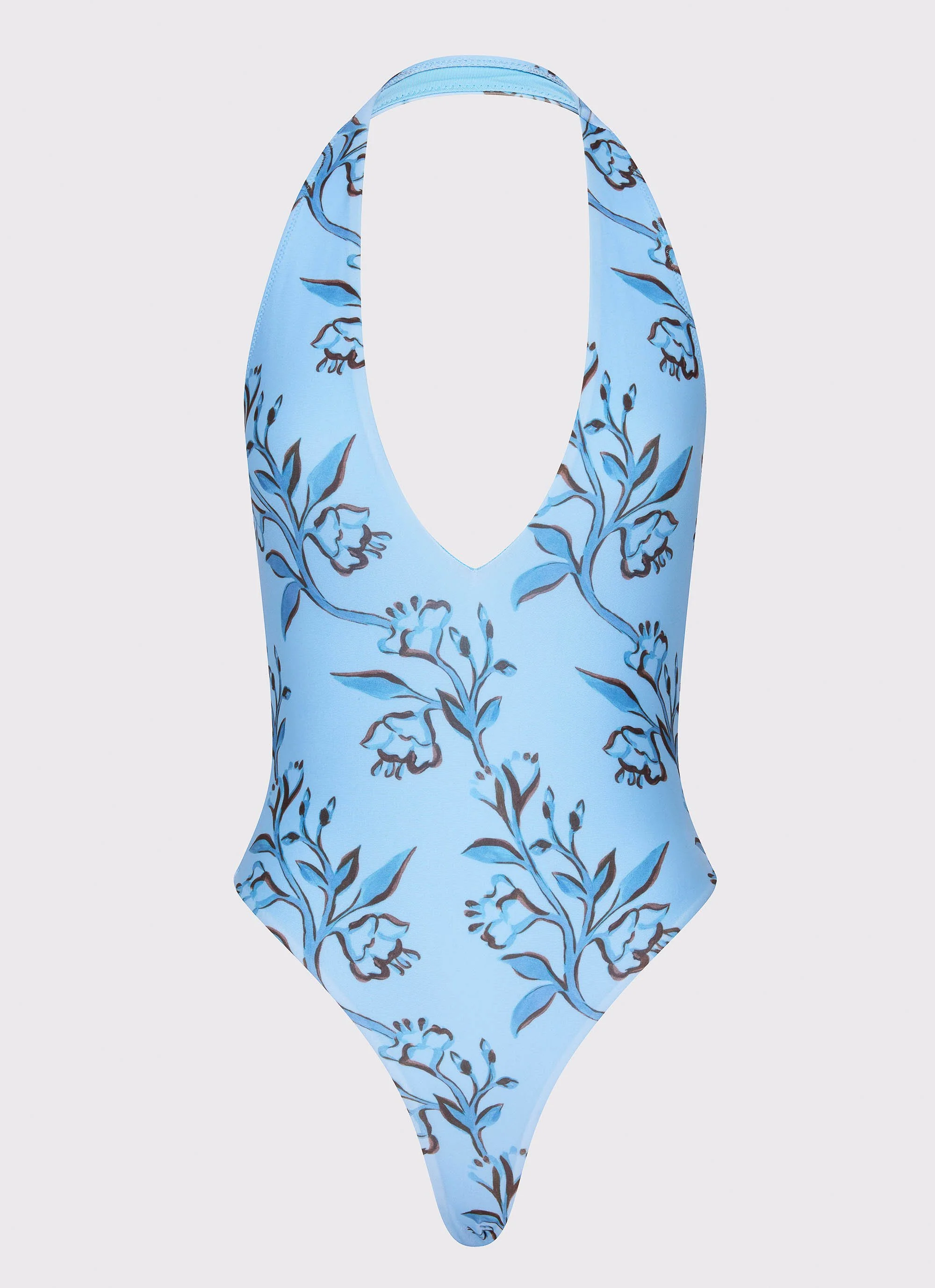 Delia One Piece Swimsuit - Blue Floral Print - Image 3