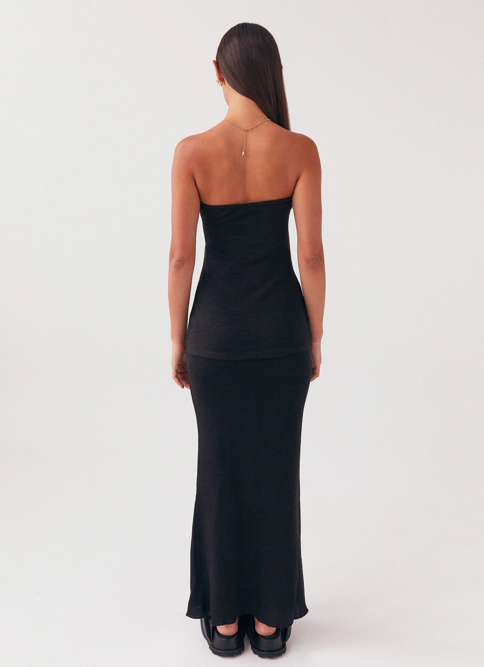 Delicate Lady Knit Maxi Skirt - Black - Image 4