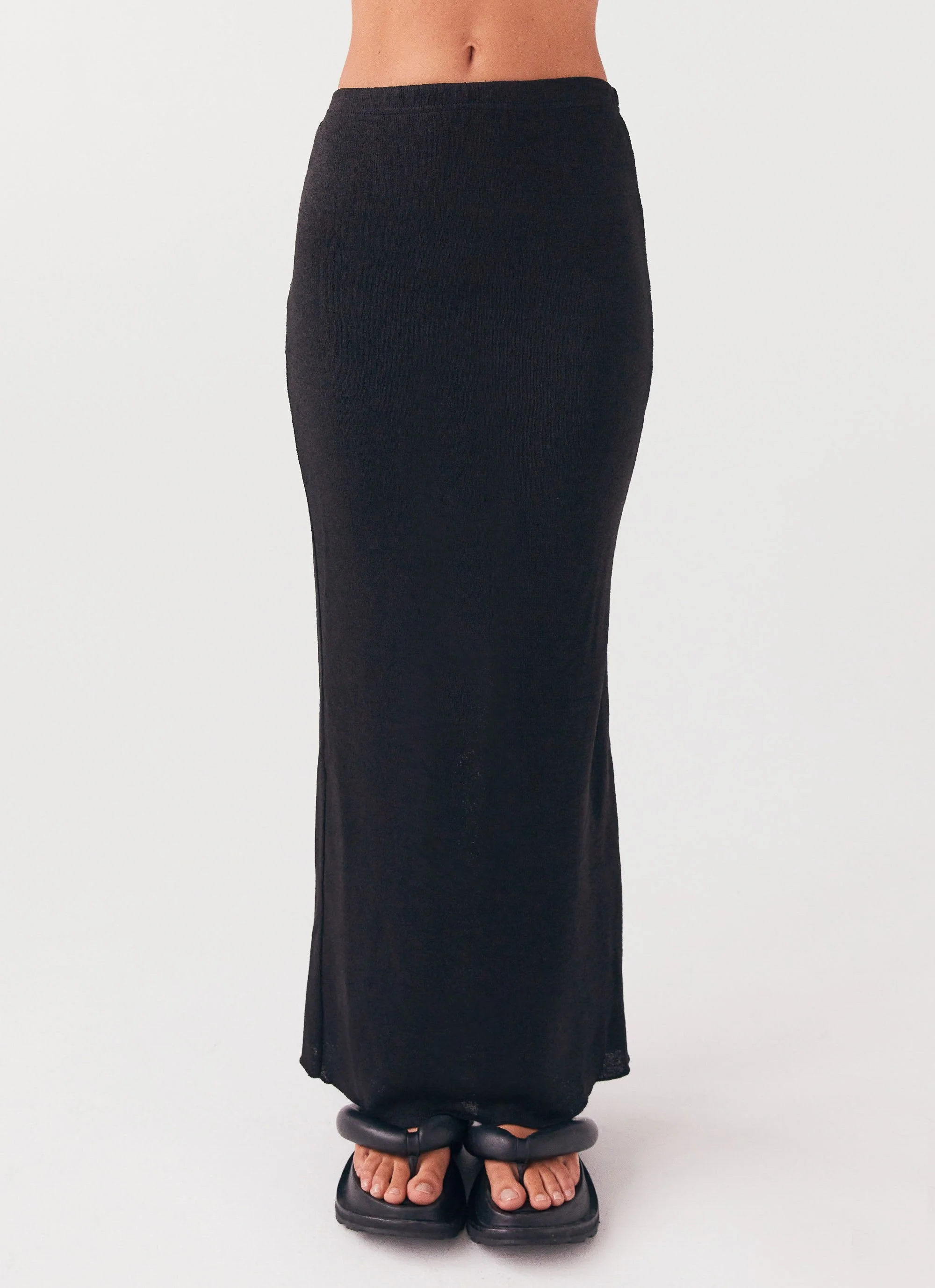 Delicate Lady Knit Maxi Skirt - Black - Image 5