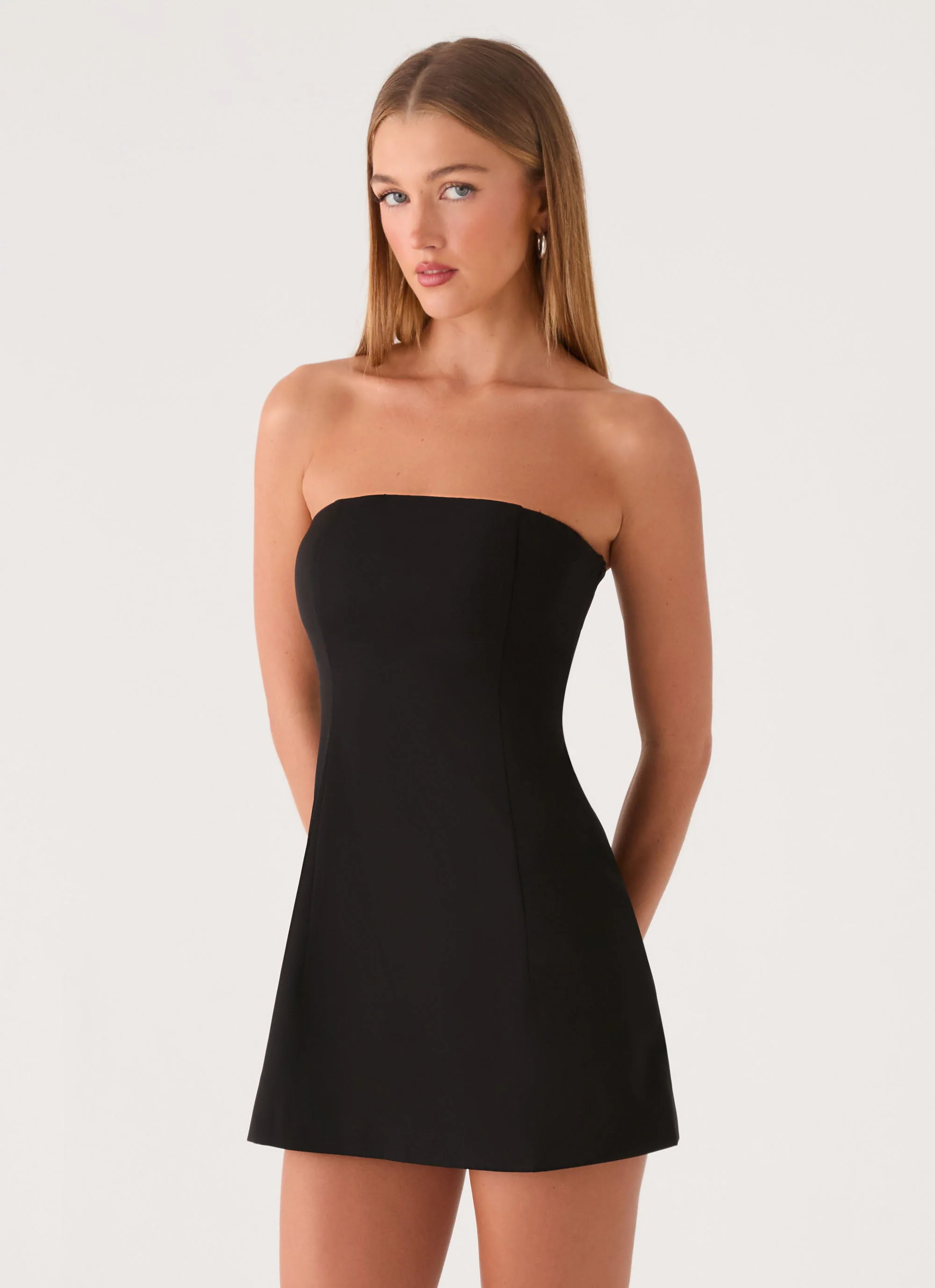 Della Strapless Mini Dress - Black - Image 6
