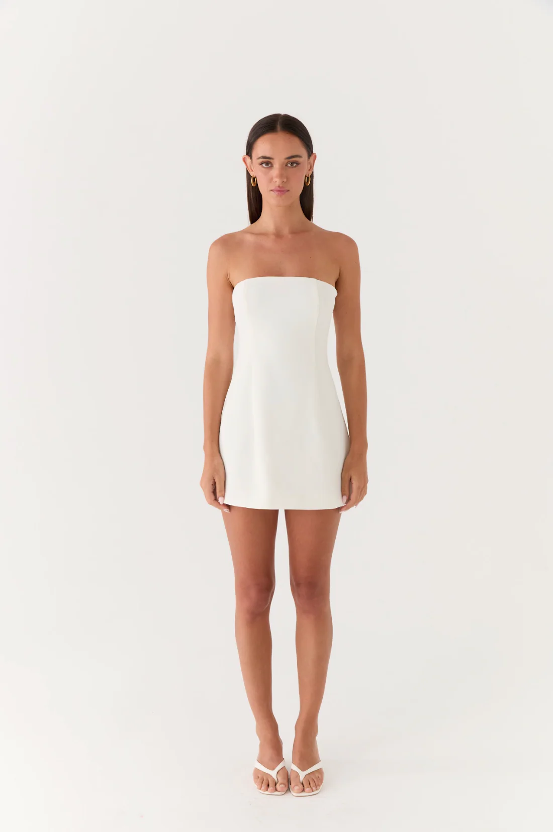 Della Strapless Mini Dress - White - Image 6