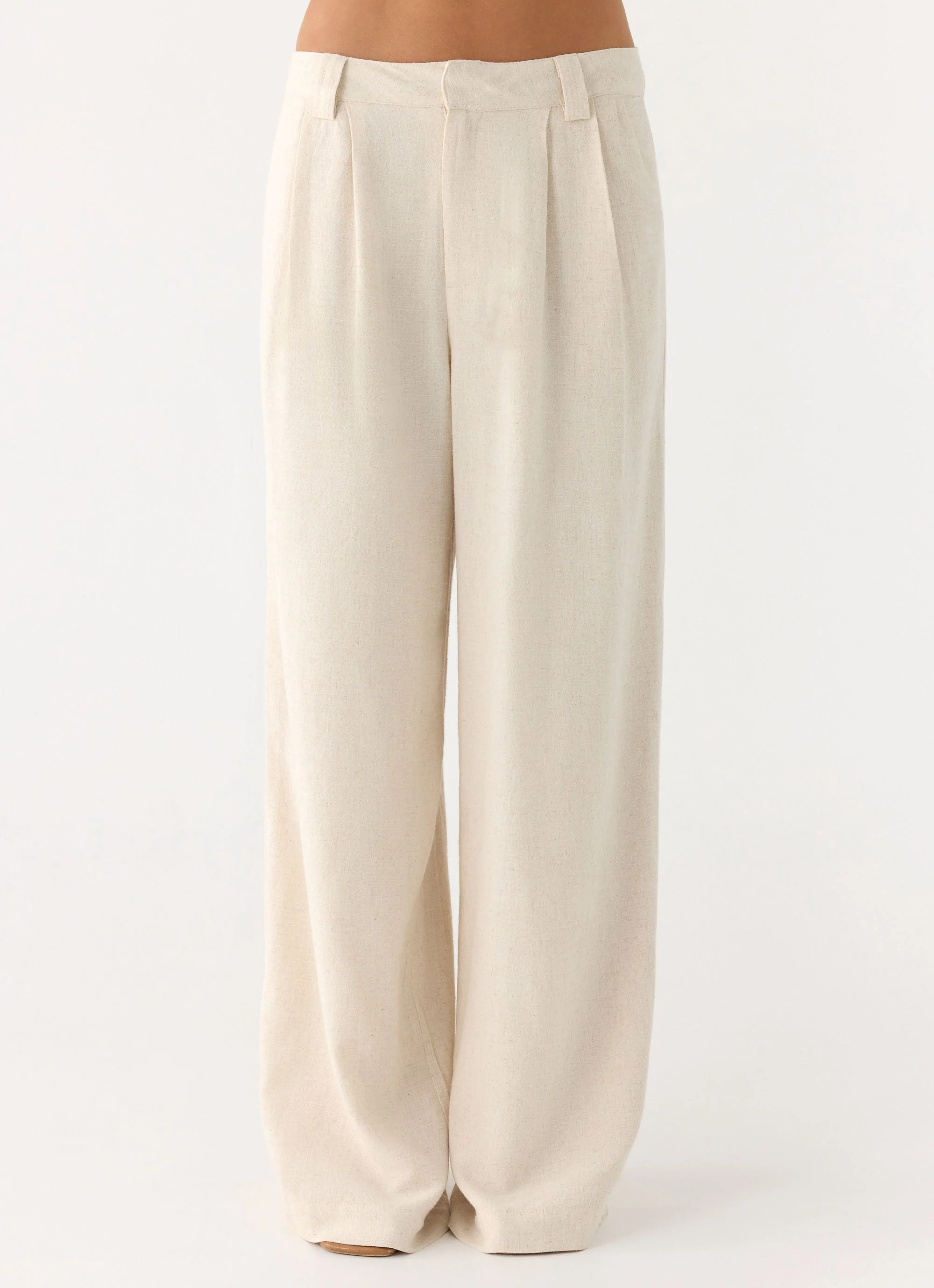 Delong Low Rise Linen Pants - Oatmeal - Image 5
