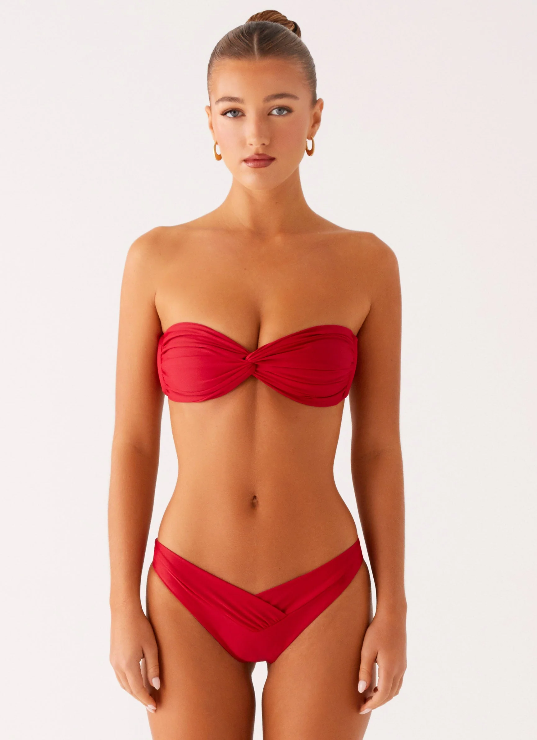 Delta Bandeau Bikini Top - Deep Red - Image 2
