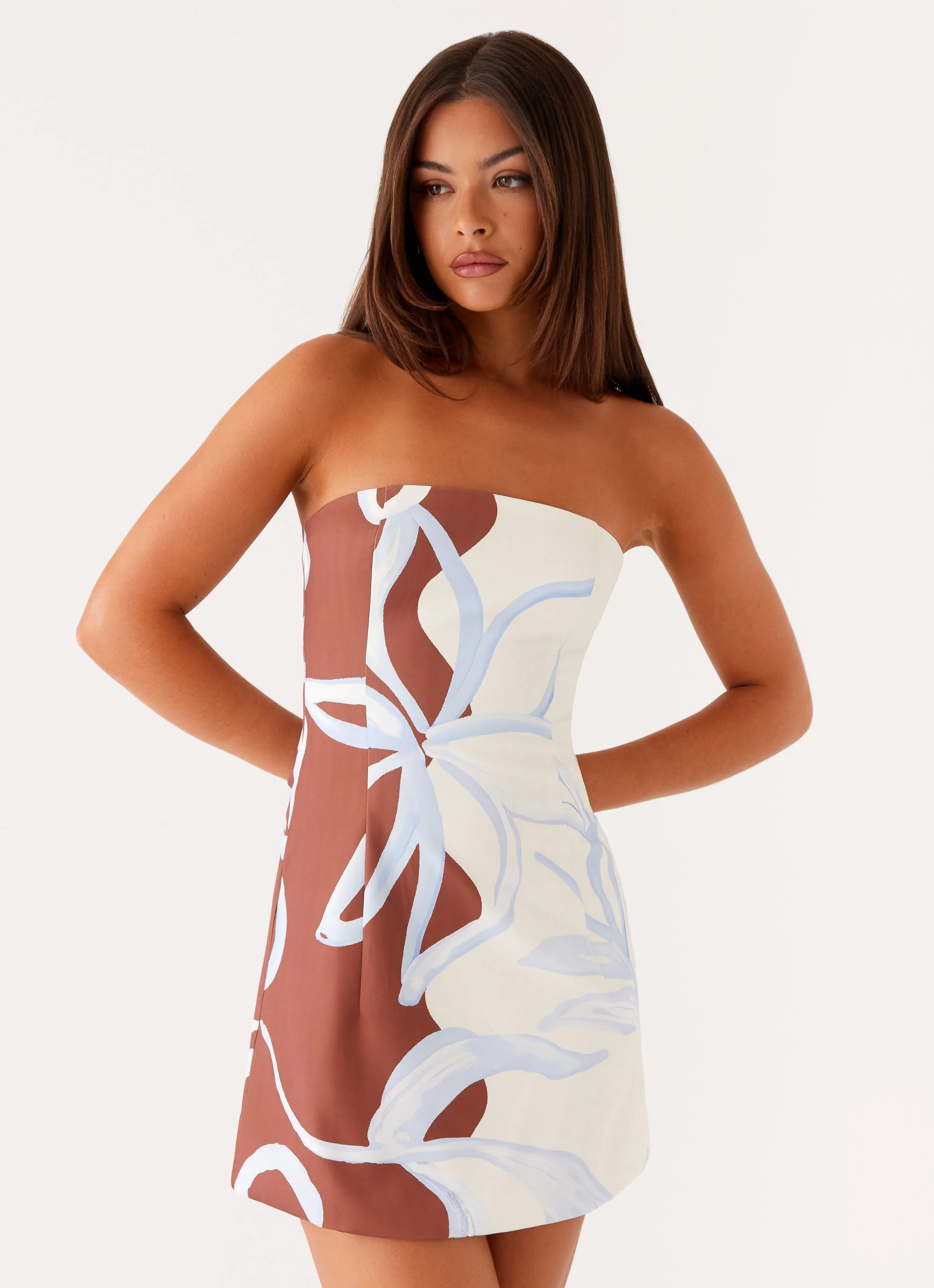 Denby Strapless Mini Dress - Bloom Wave Print - Image 5