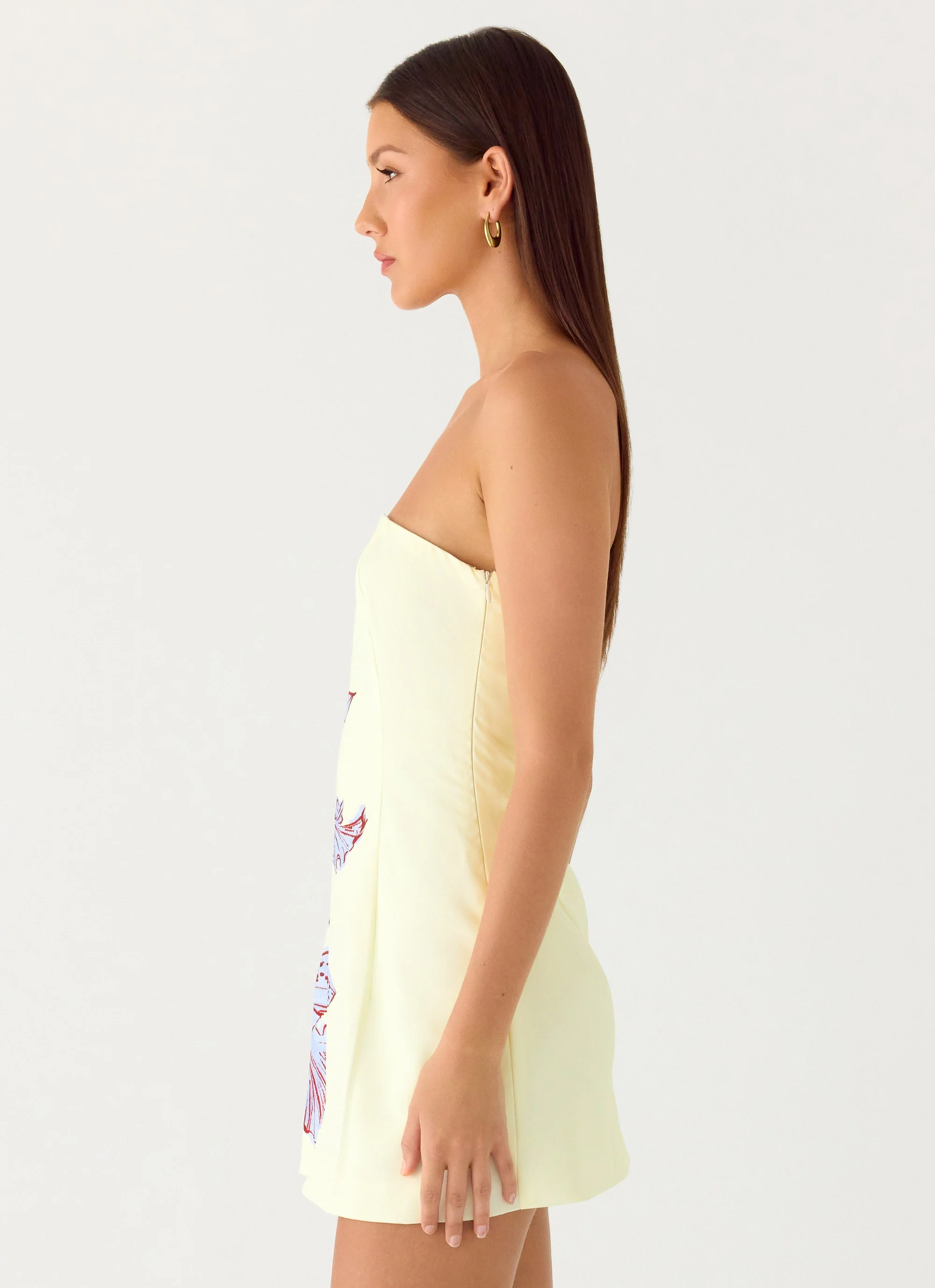 Denby Strapless Mini Dress - Purple Floral - Image 4