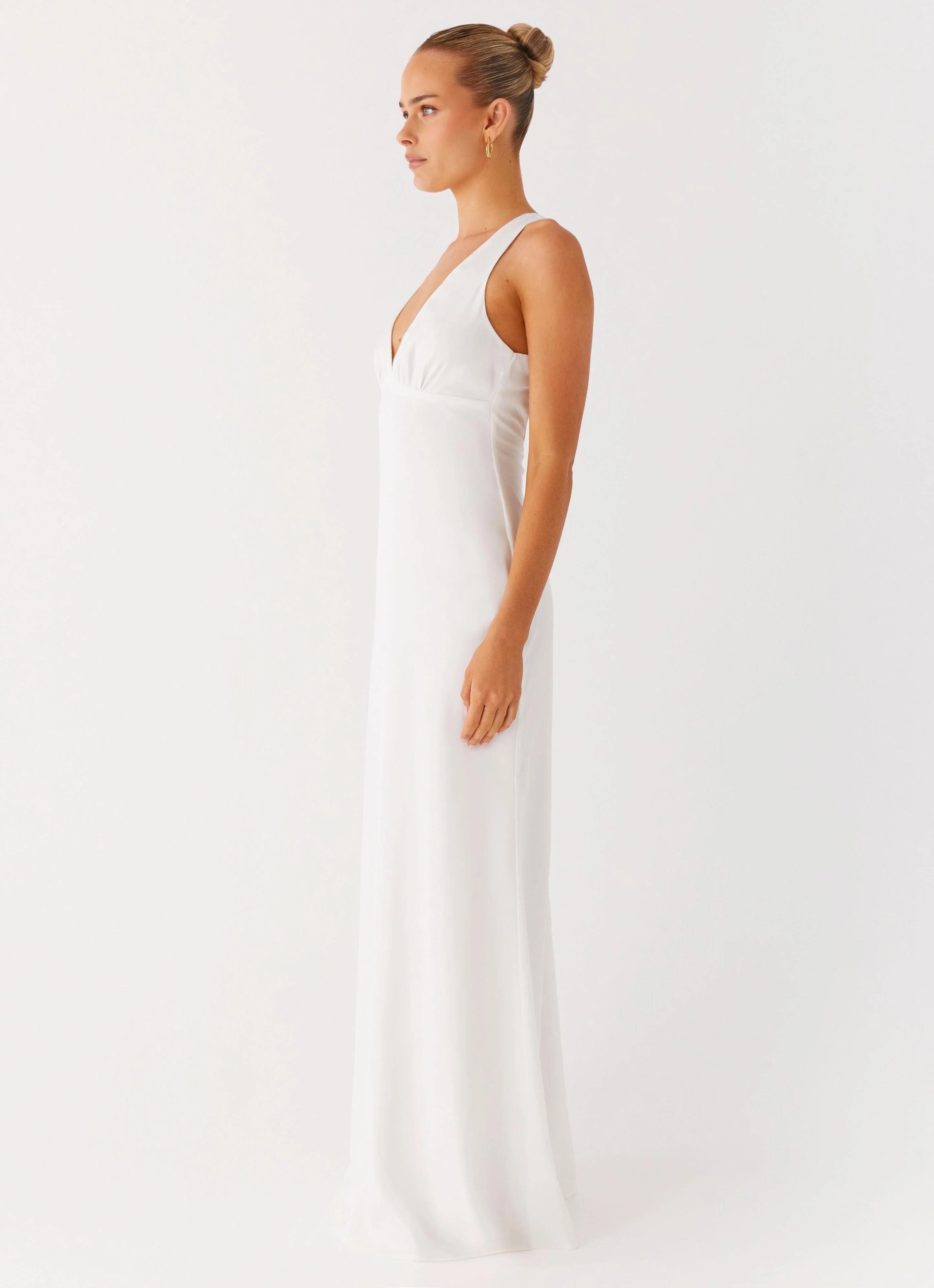 Desi Halterneck Maxi Dress - White - Image 2