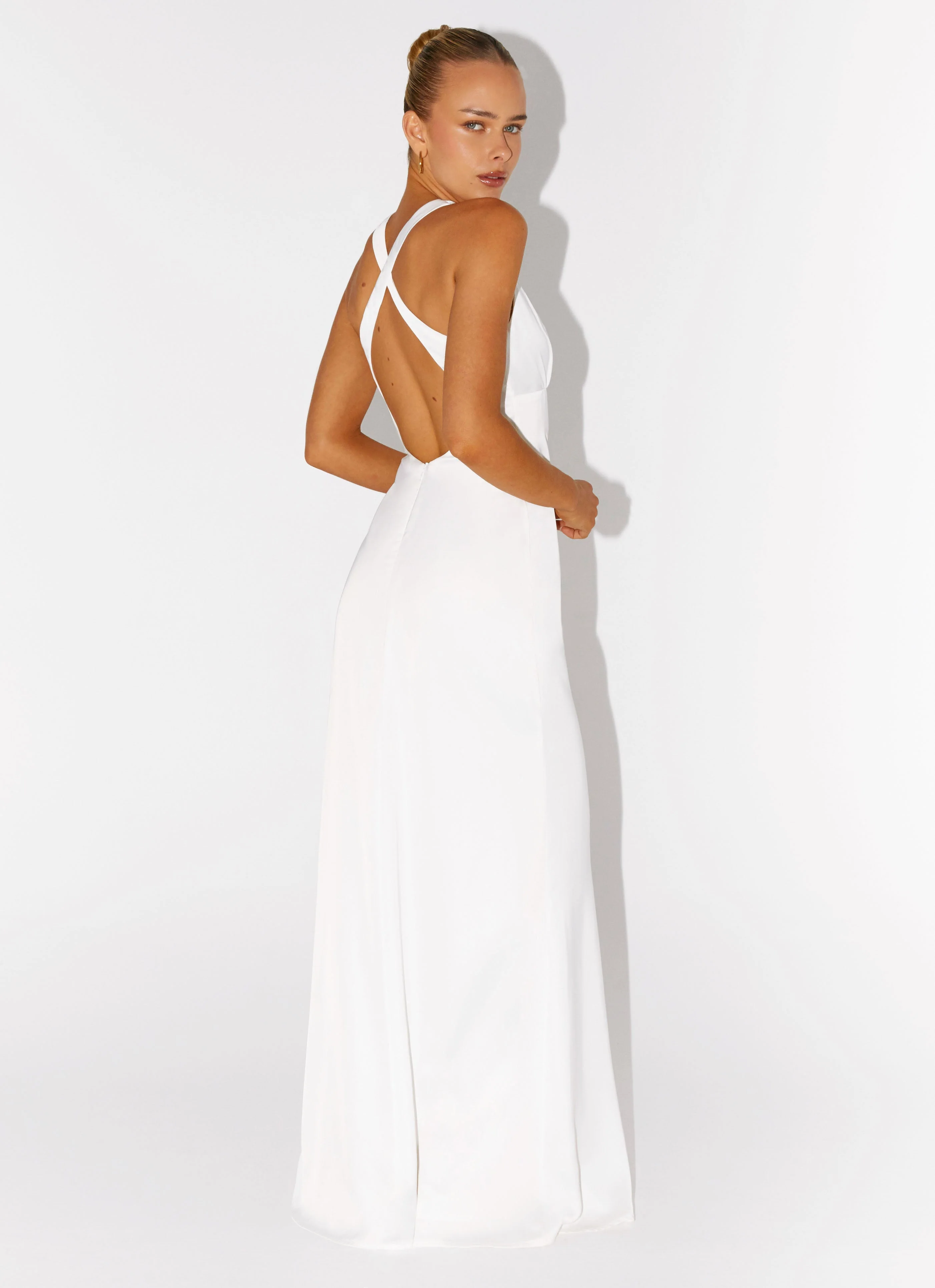 Desi Halterneck Maxi Dress - White - Image 3