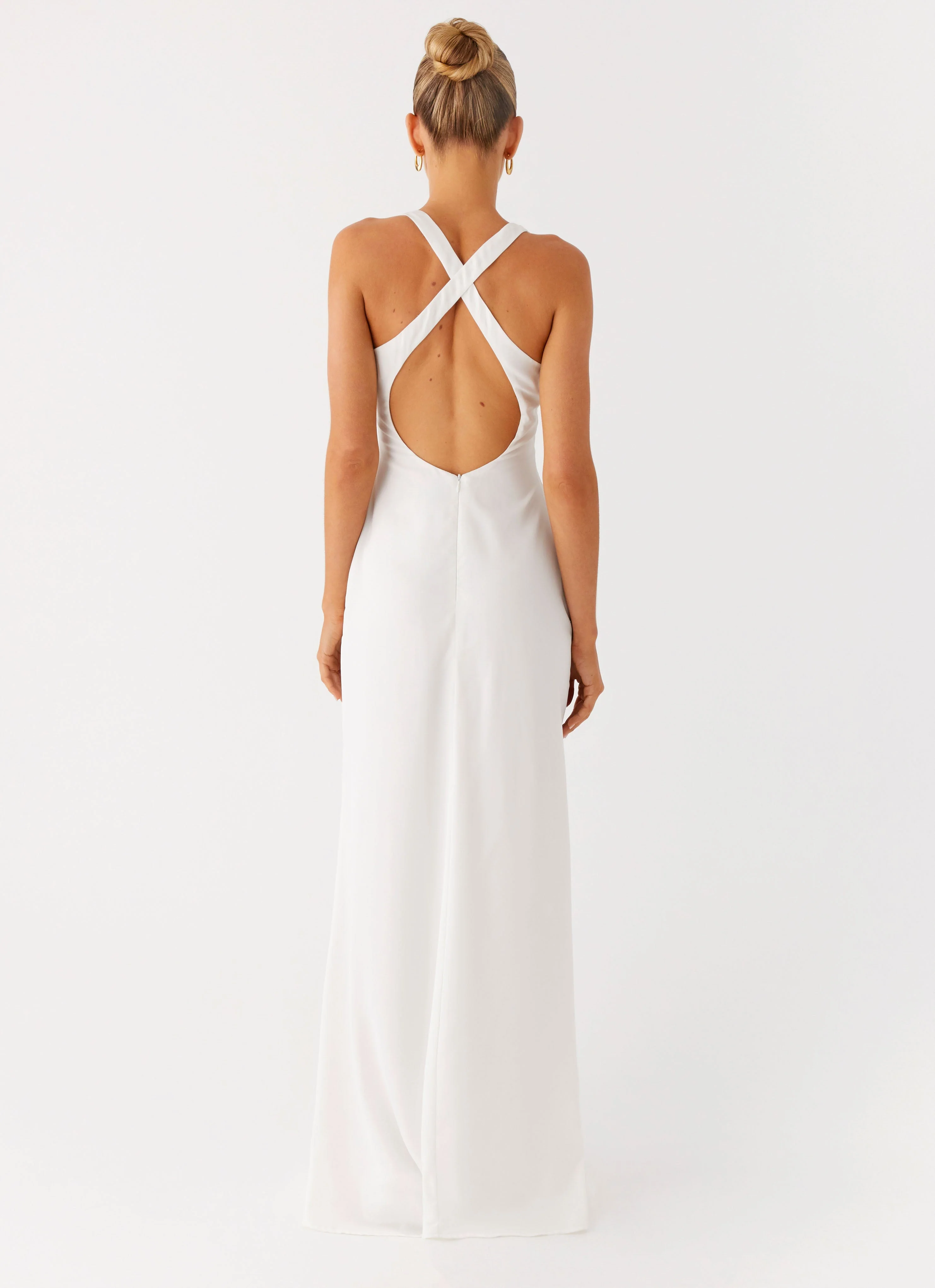 Desi Halterneck Maxi Dress - White - Image 4