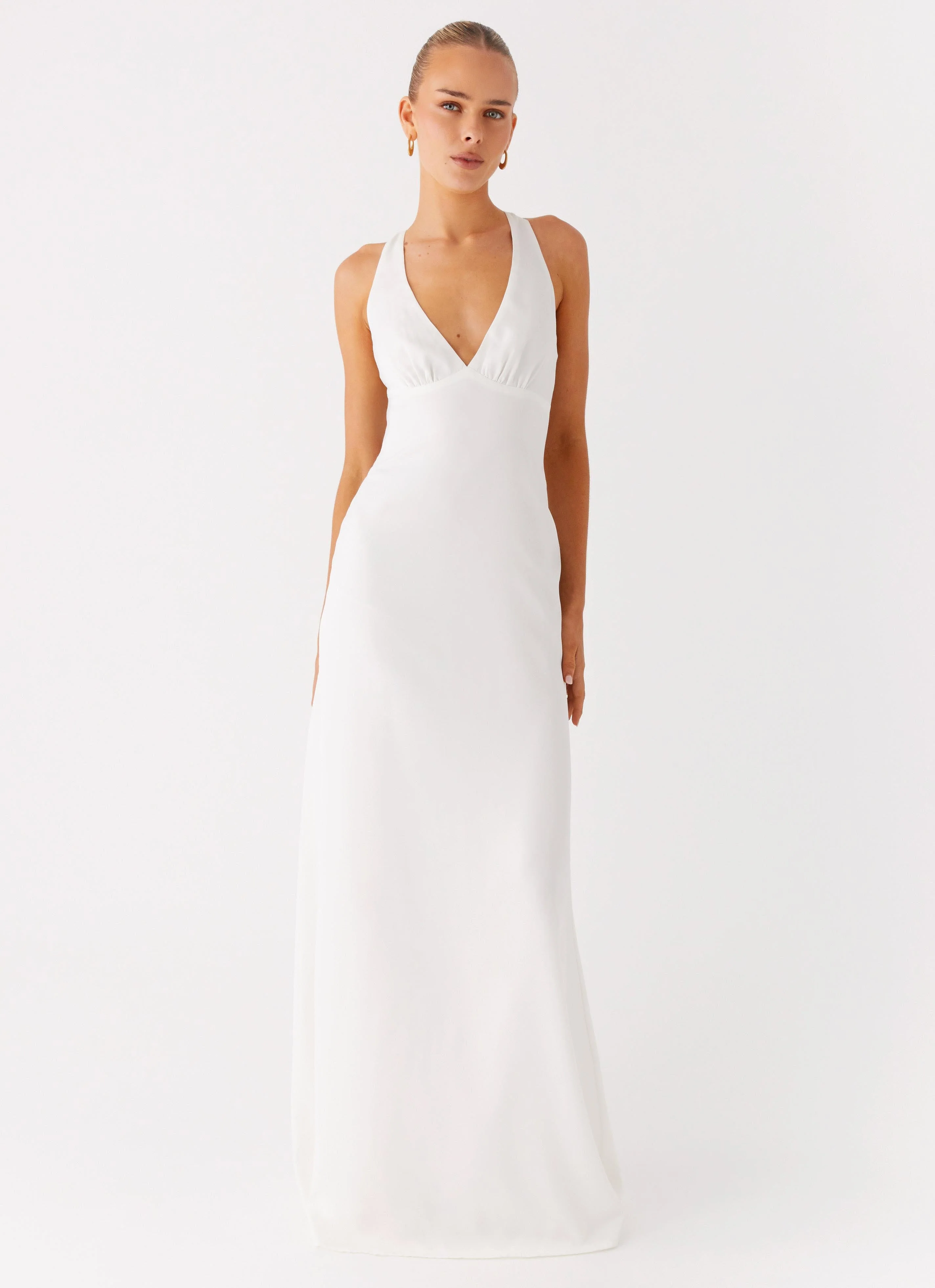 Desi Halterneck Maxi Dress - White - Image 5