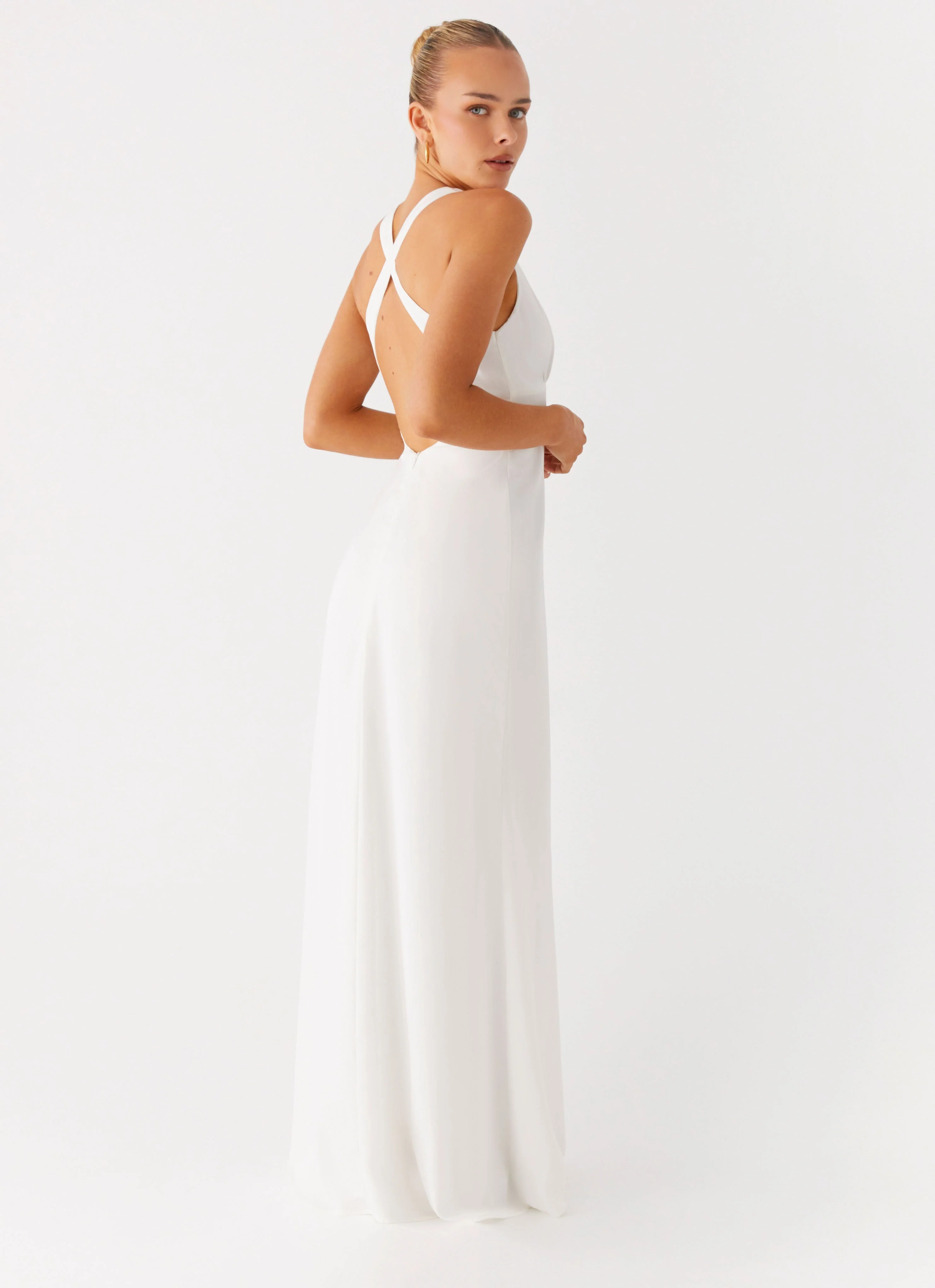 Desi Halterneck Maxi Dress - White - Image 6