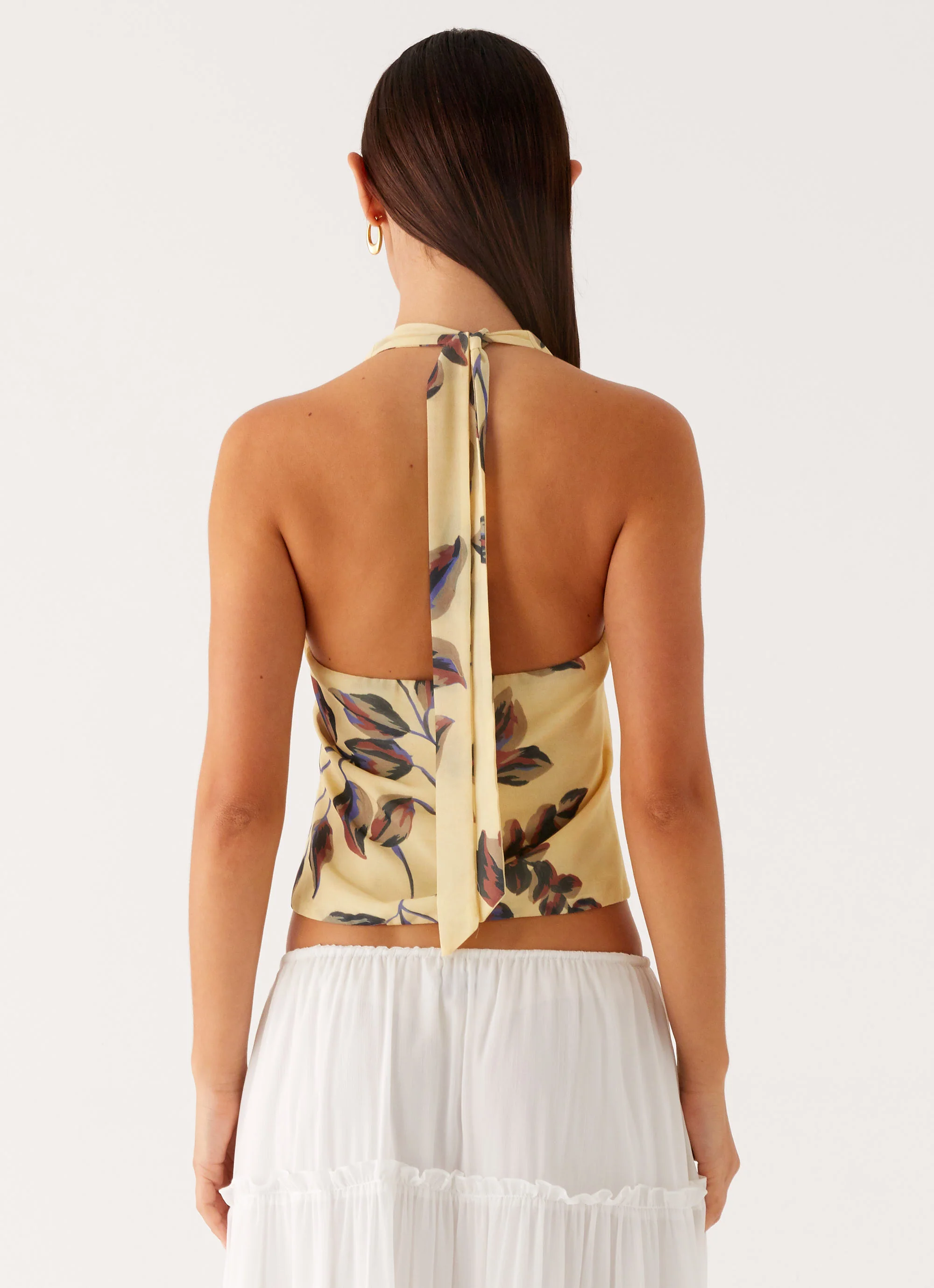 Devoted Halterneck Top - Buttercream Floral - Image 3