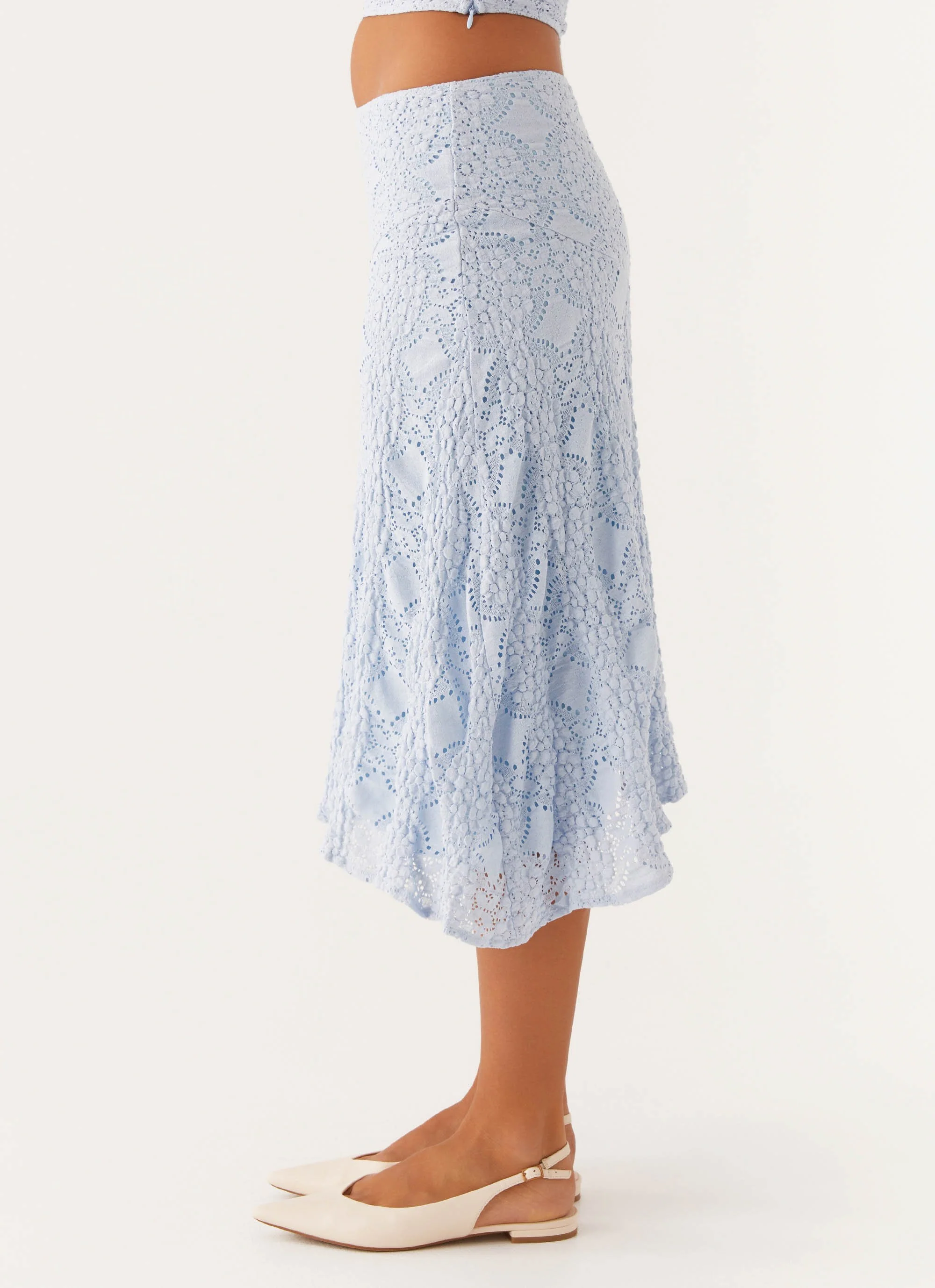 Diamond Sky Midi Skirt - Blue - Image 4