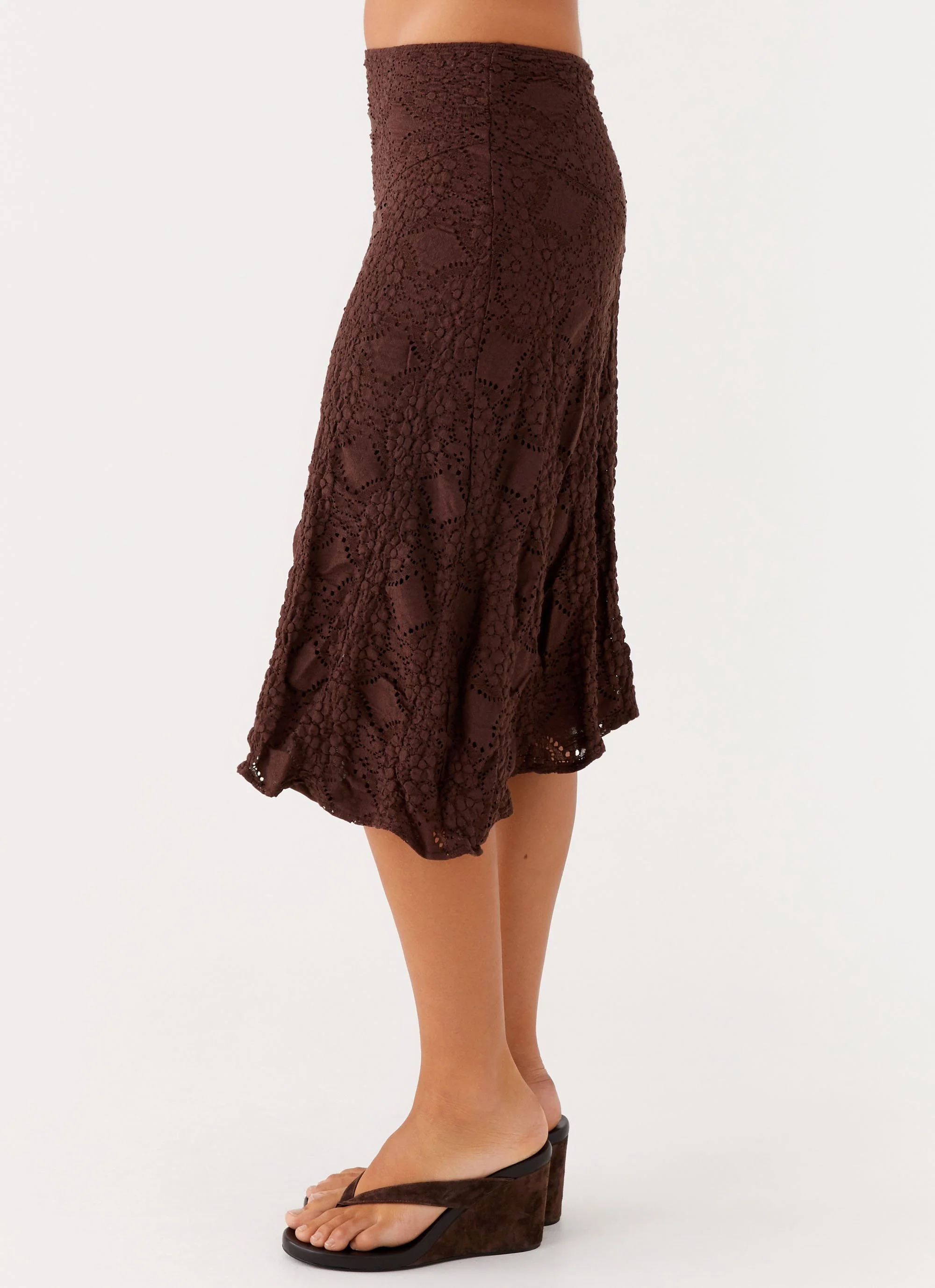 Diamond Sky Midi Skirt - Chocolate - Image 5