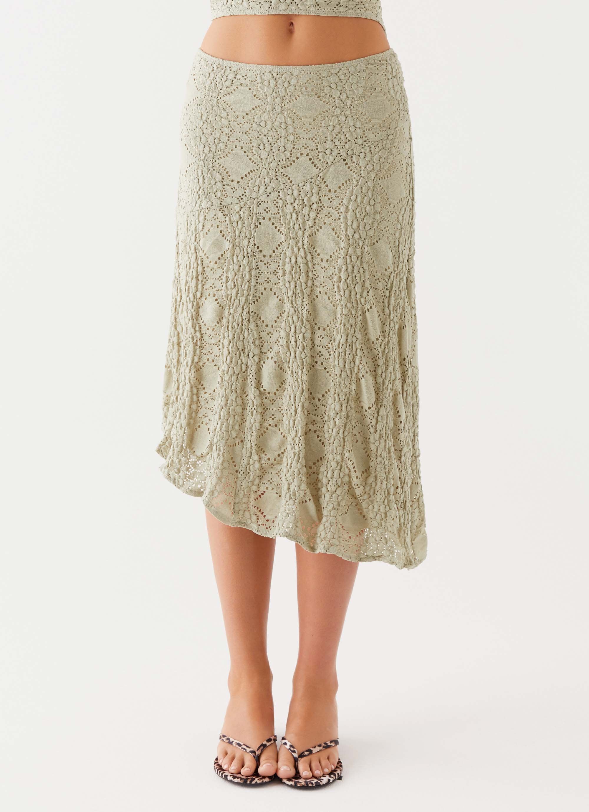 Diamond Sky Midi Skirt - Sage - Image 6