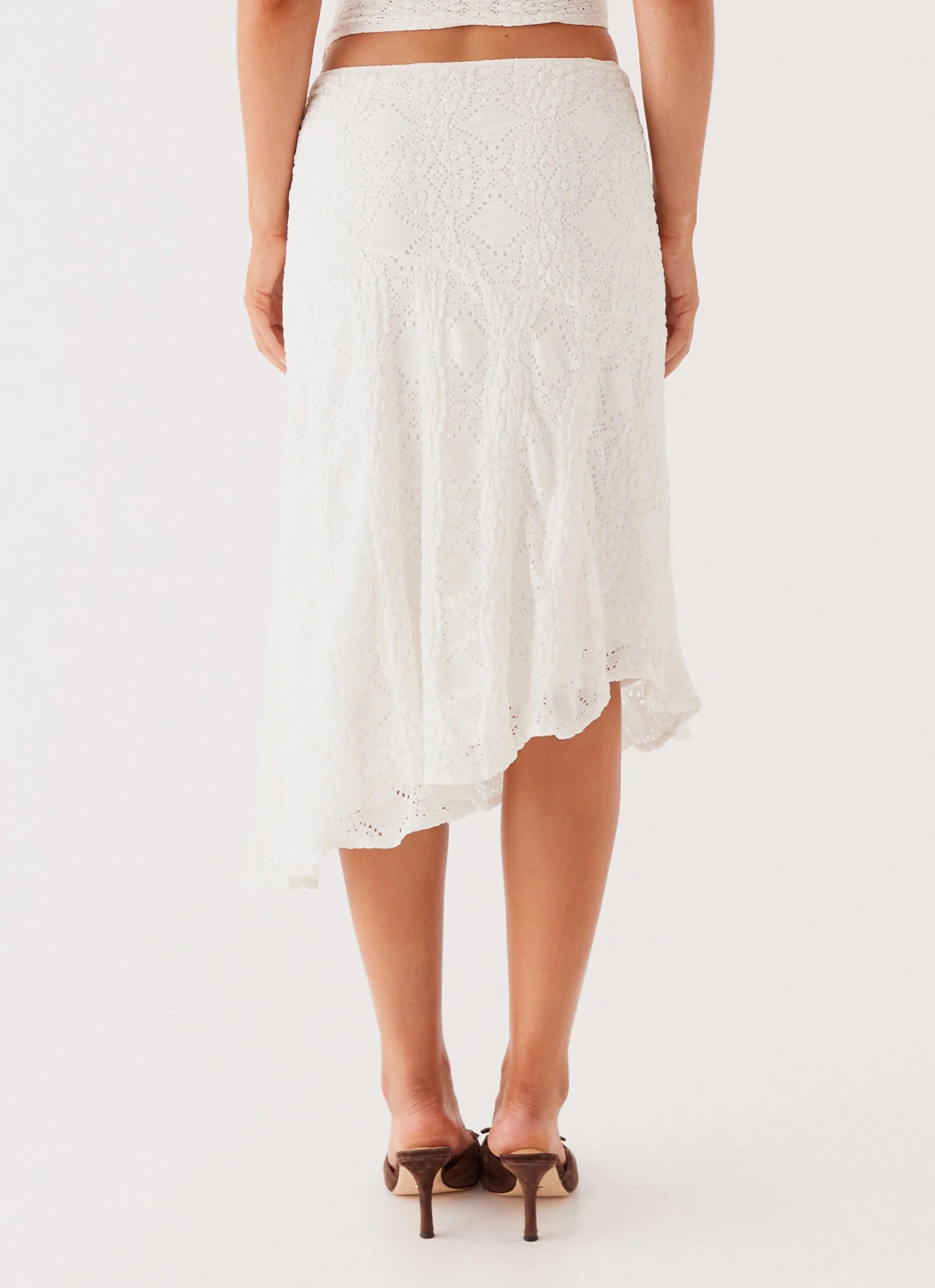 Diamond Sky Midi Skirt - White - Image 6