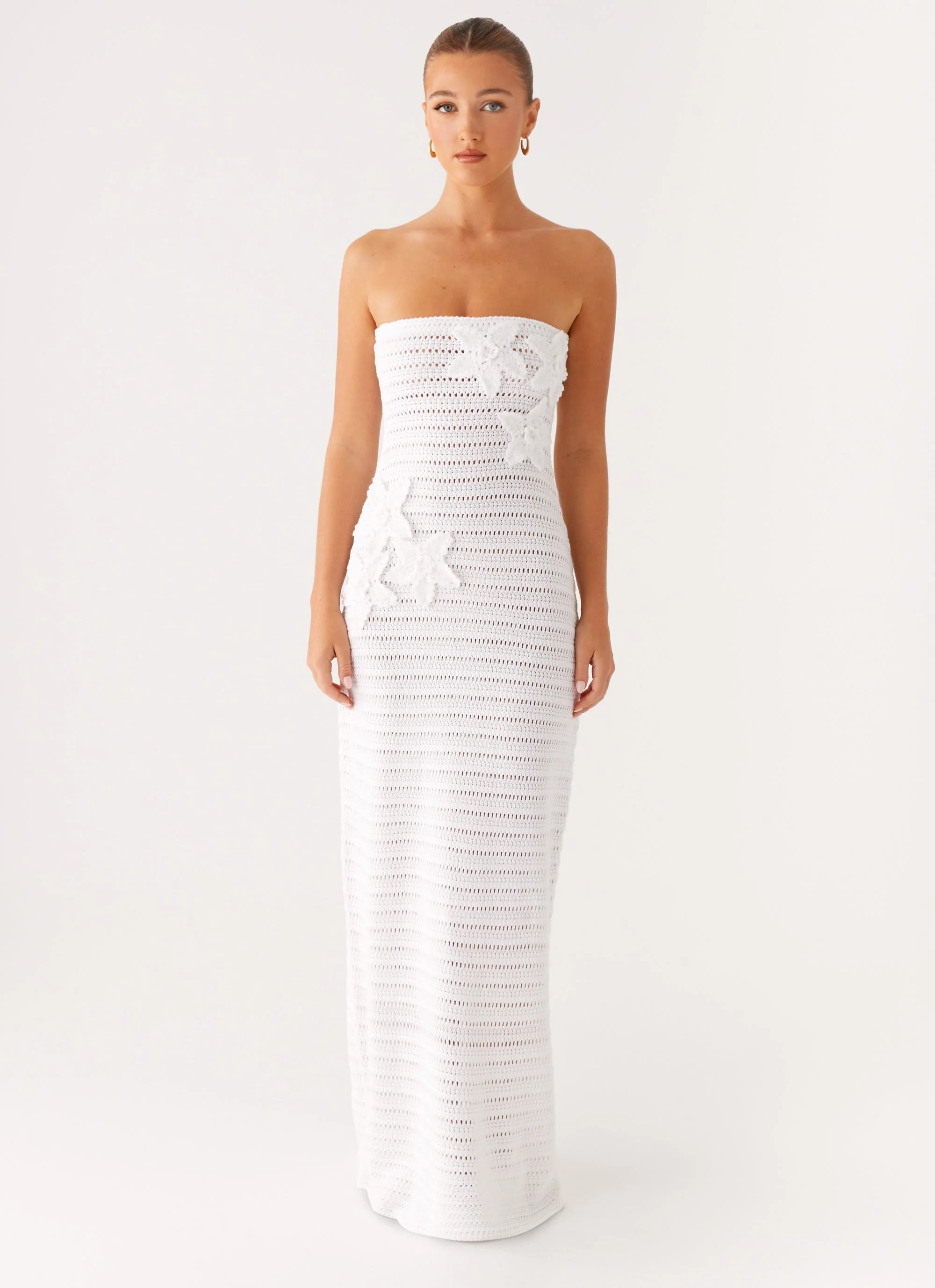 Diaz Crochet Maxi Dress - White - Image 3