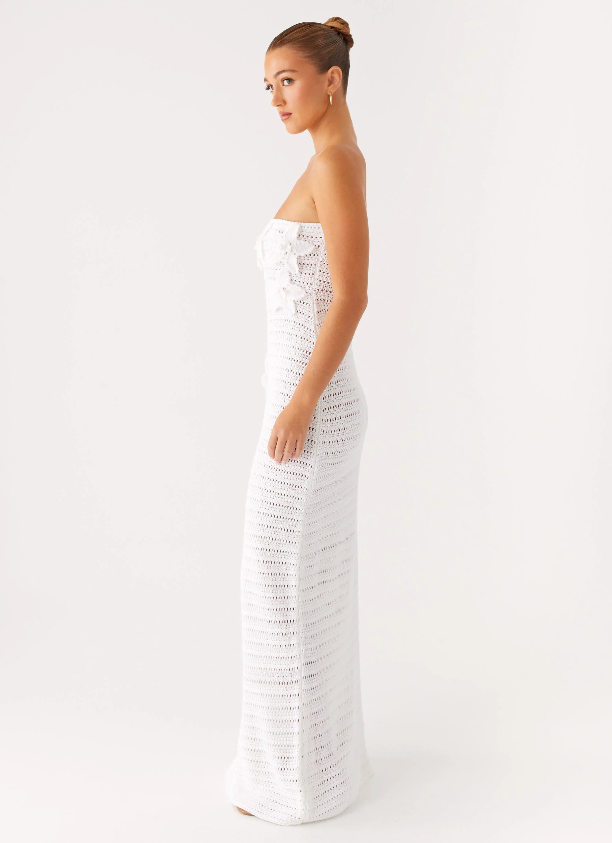 Diaz Crochet Maxi Dress - White - Image 4
