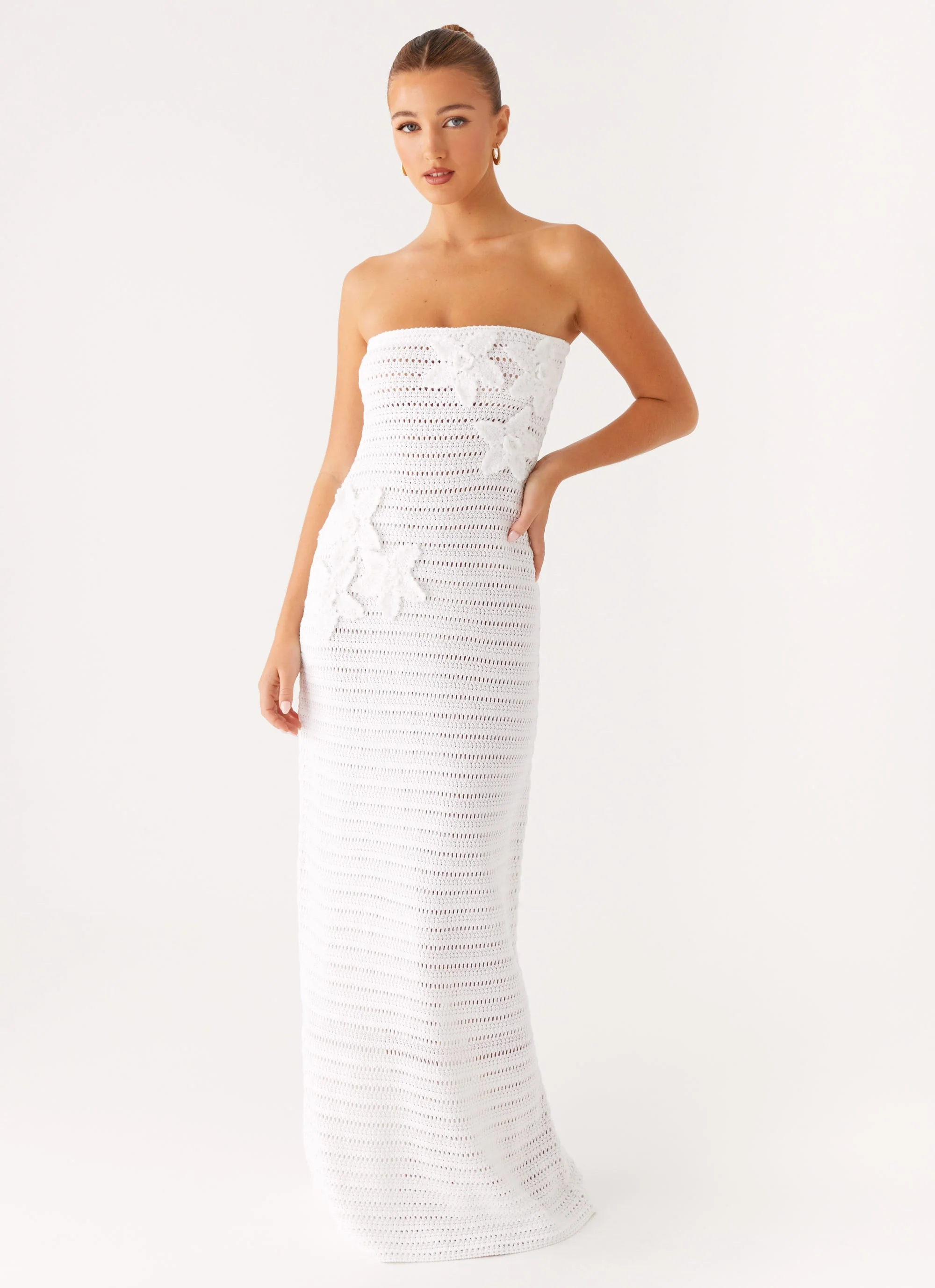 Diaz Crochet Maxi Dress - White - Image 6