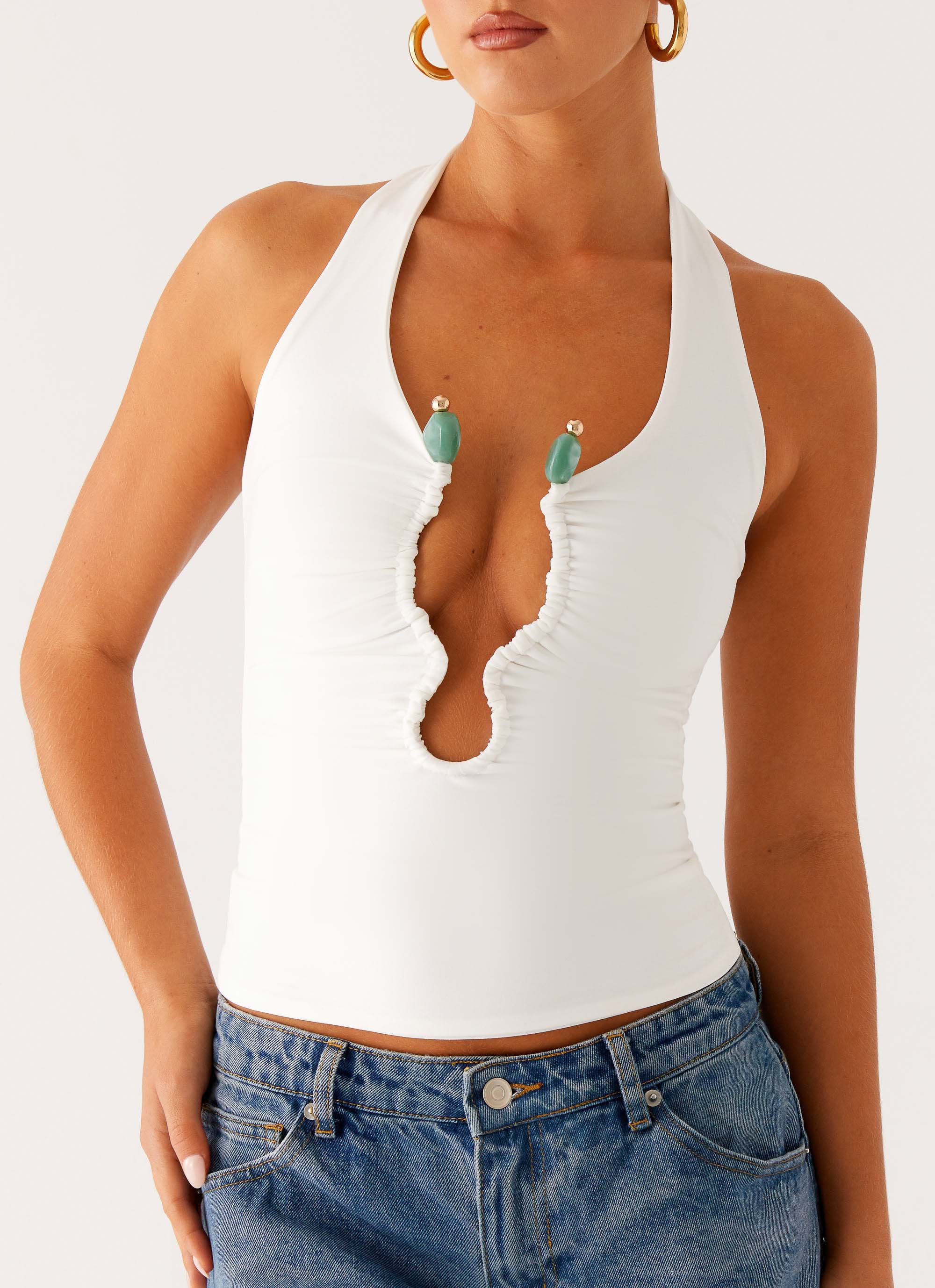 Diego Halter Top - Off White - Image 2