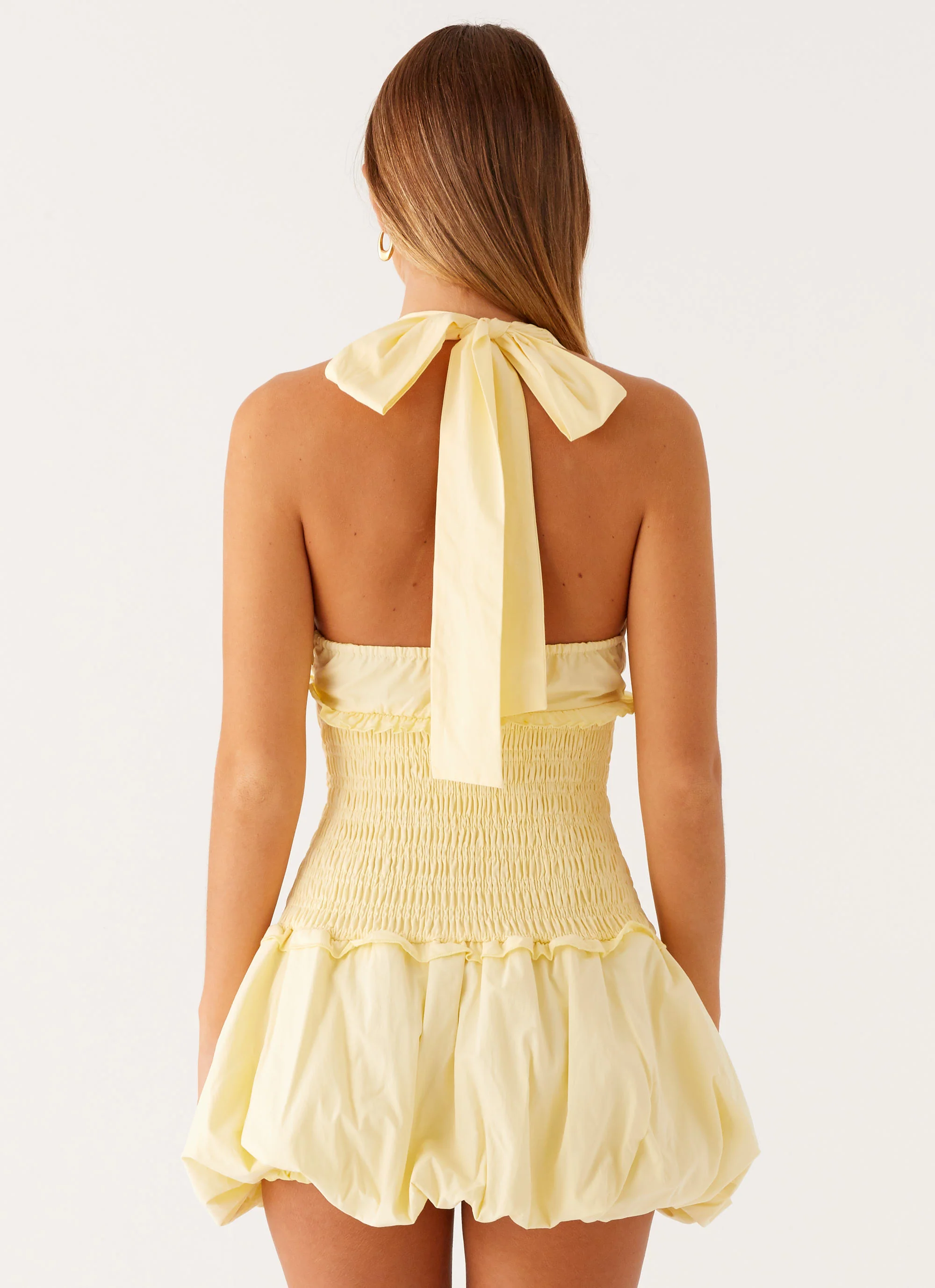 Dimi Bubble Mini Dress - Yellow - Image 3