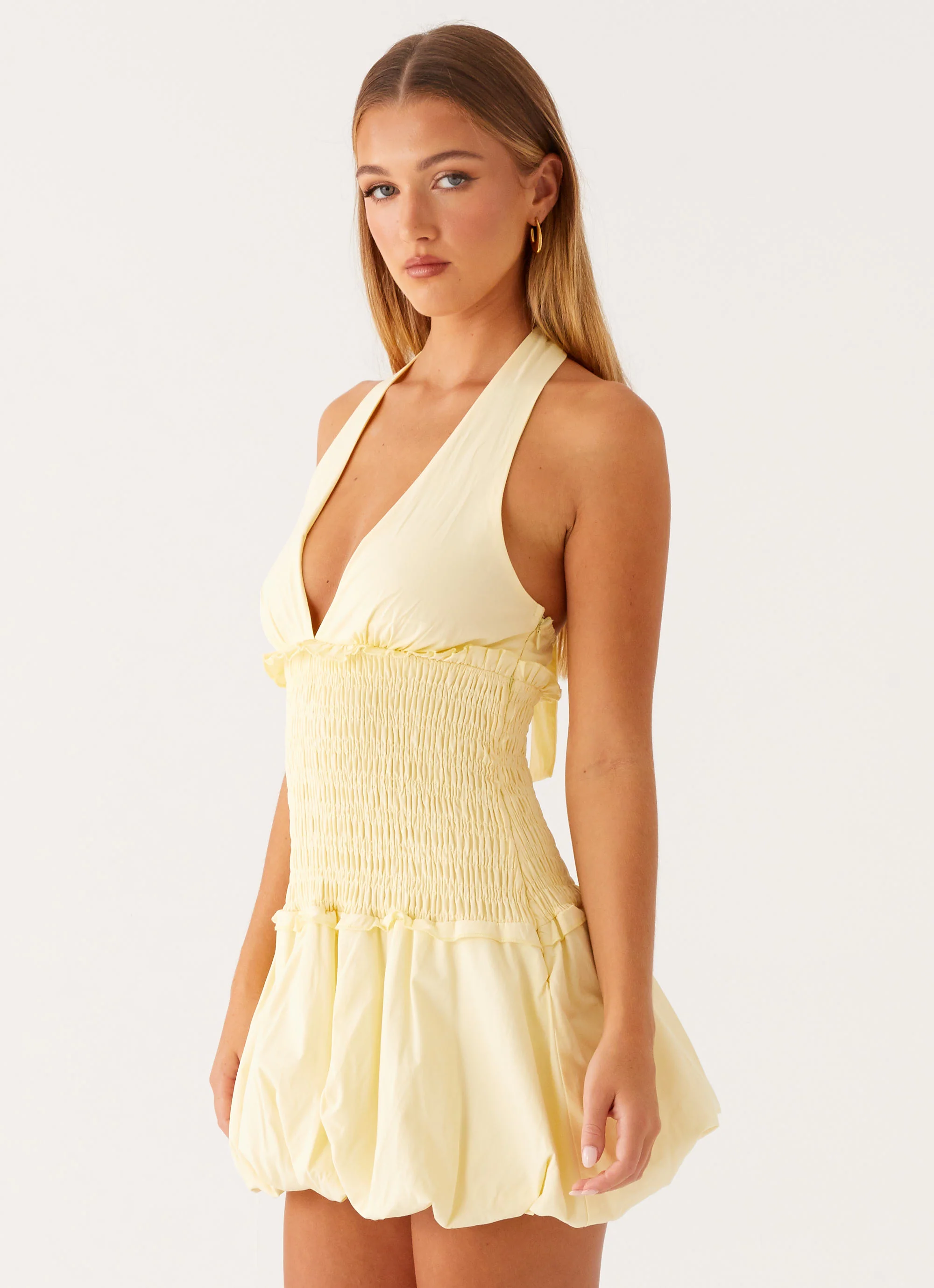 Dimi Bubble Mini Dress - Yellow - Image 5