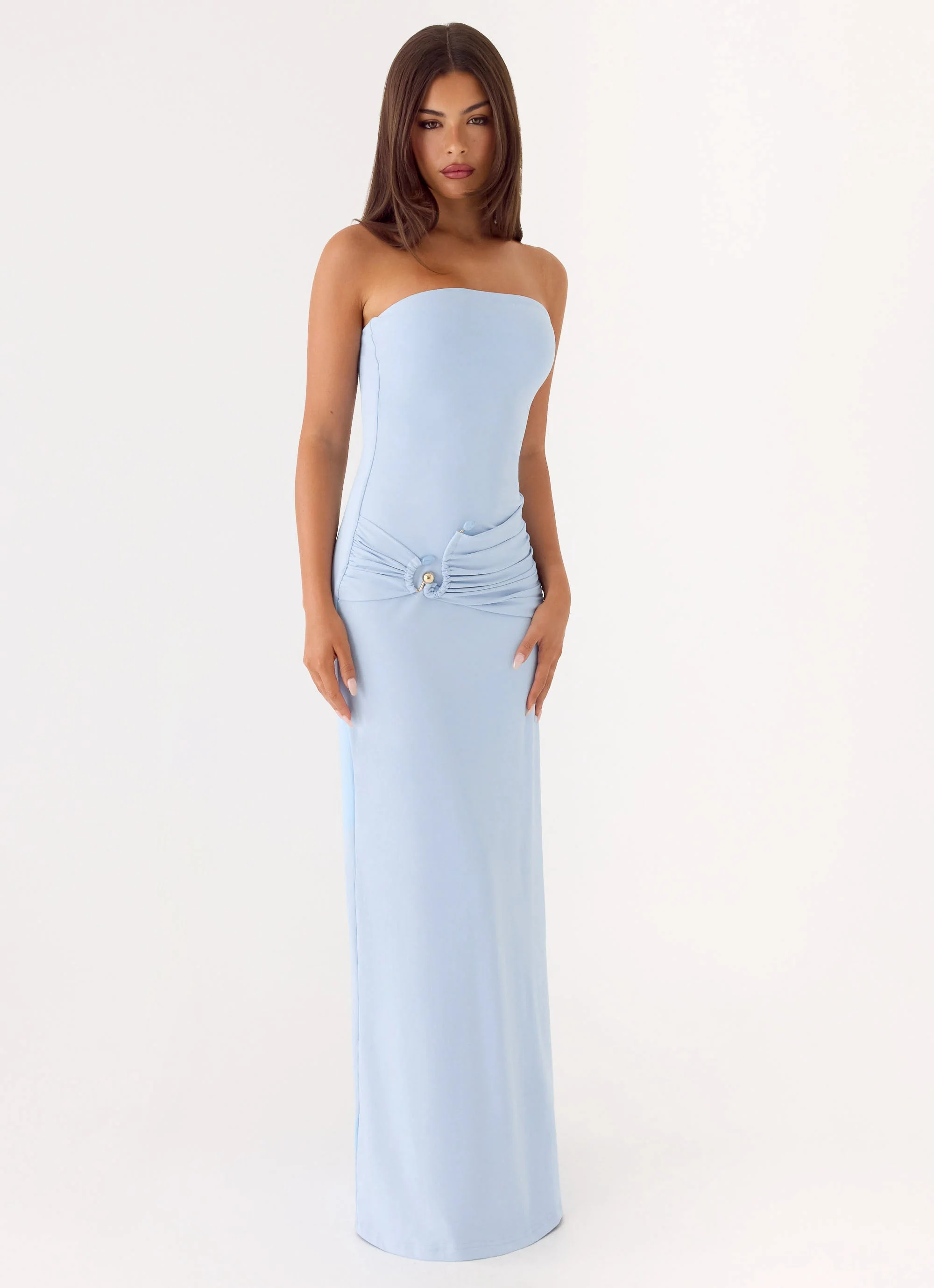 Dimmi Strapless Maxi Dress - Blue - Image 6