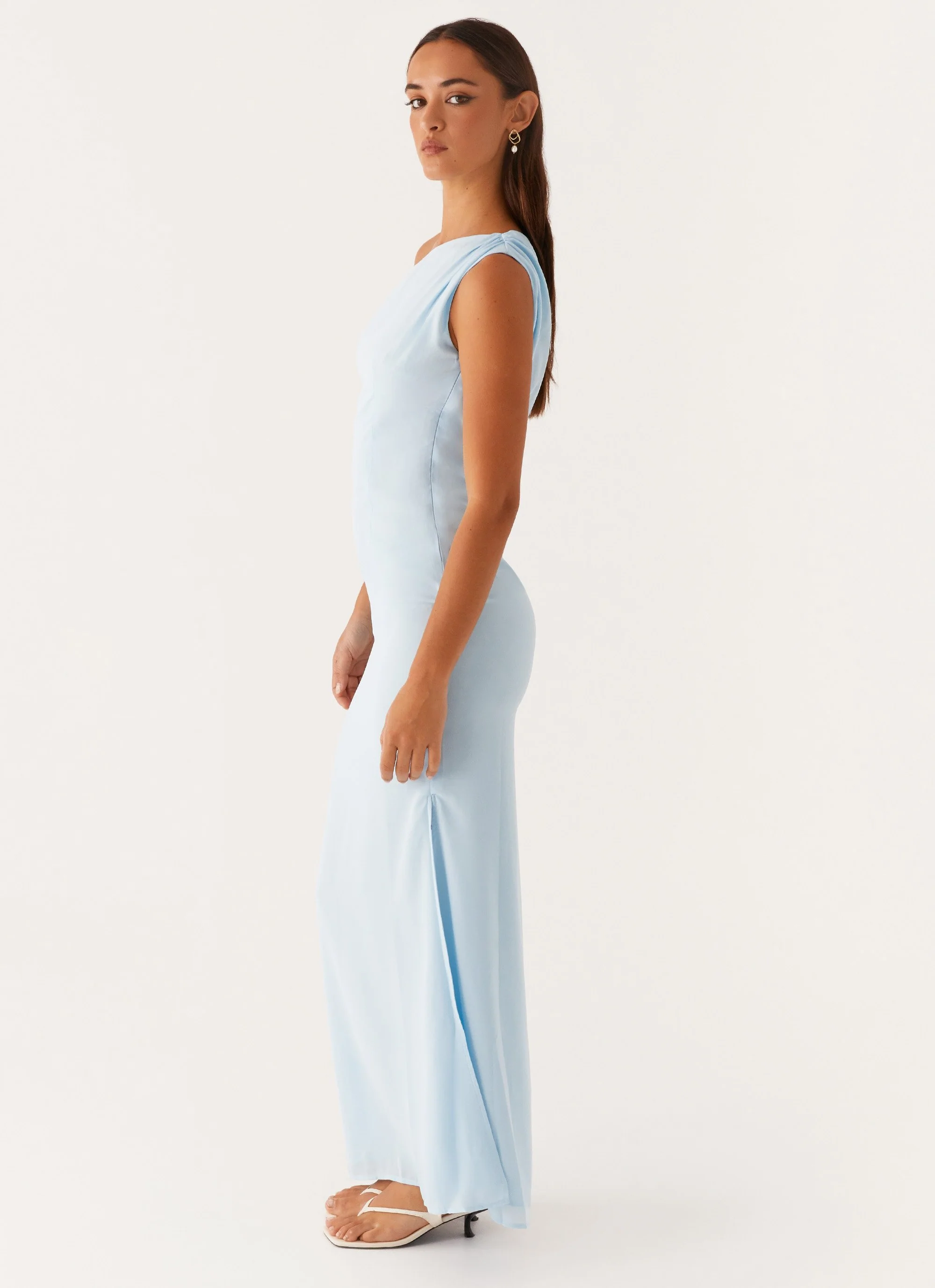 Dinner Date Maxi Dress - Blue - Image 3