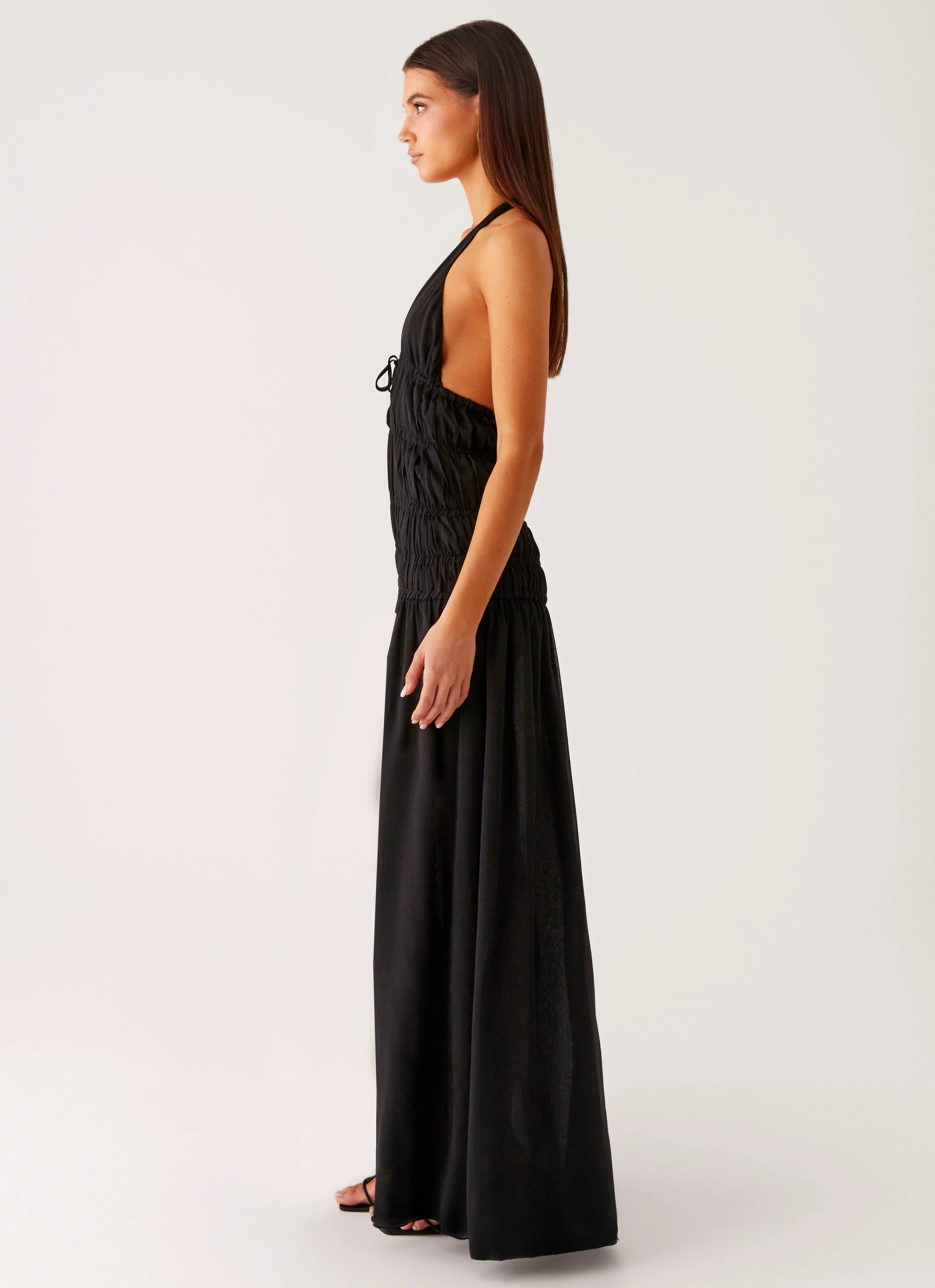 Dione Halter Maxi Dress - Black - Image 3