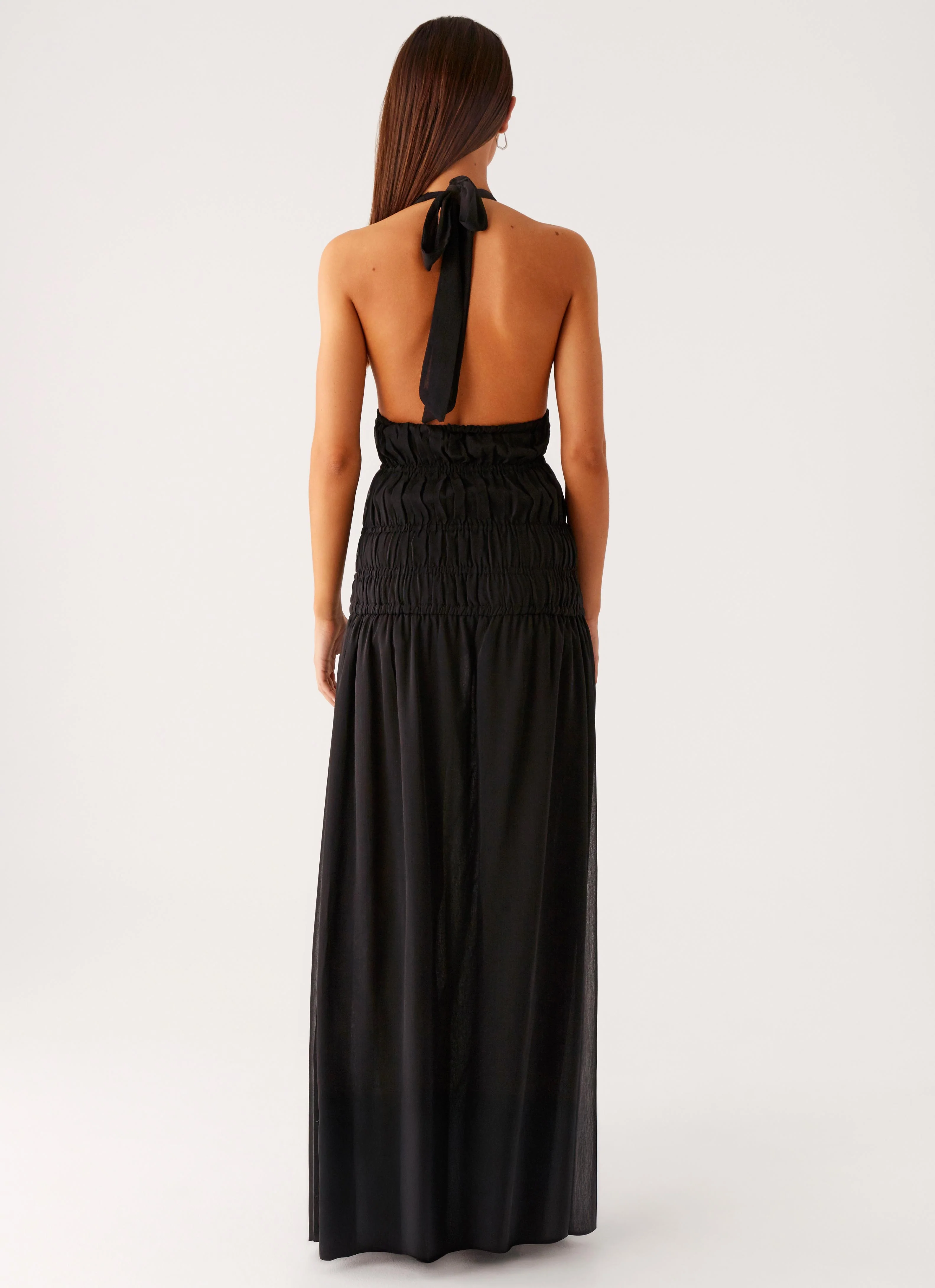 Dione Halter Maxi Dress - Black - Image 4